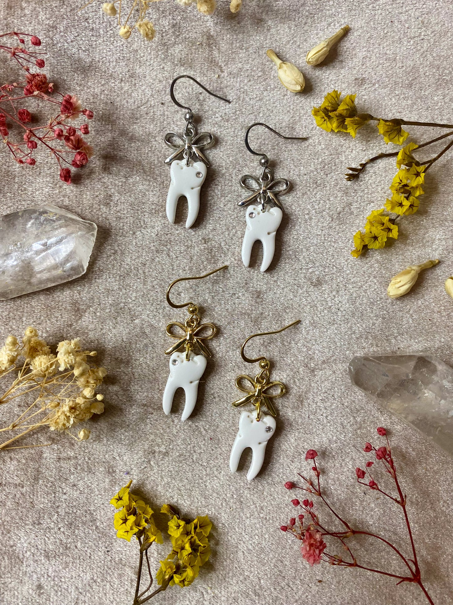 Jeweled Tooth Midi Earrings