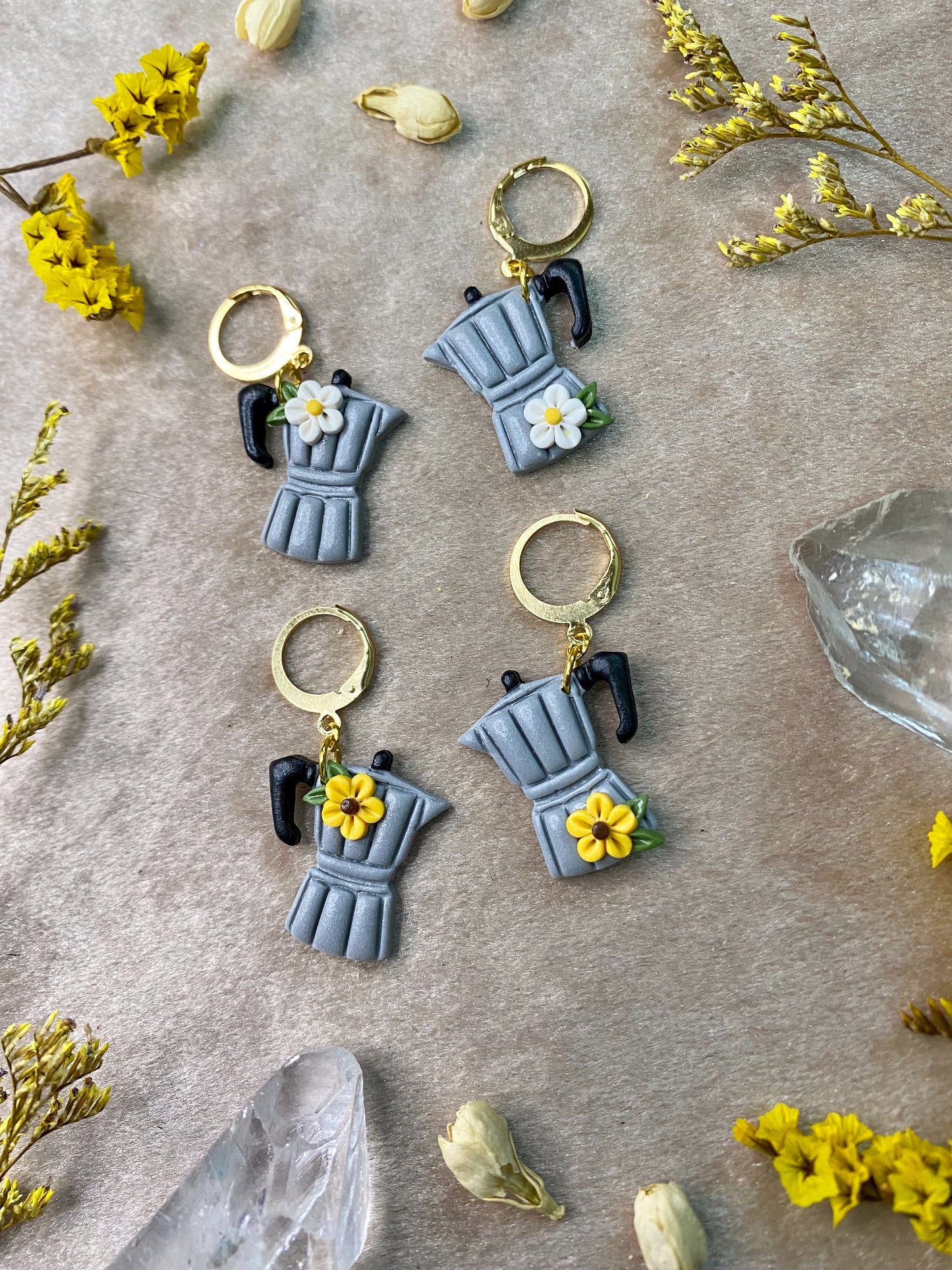 Gray Cafetera Midi Earrings