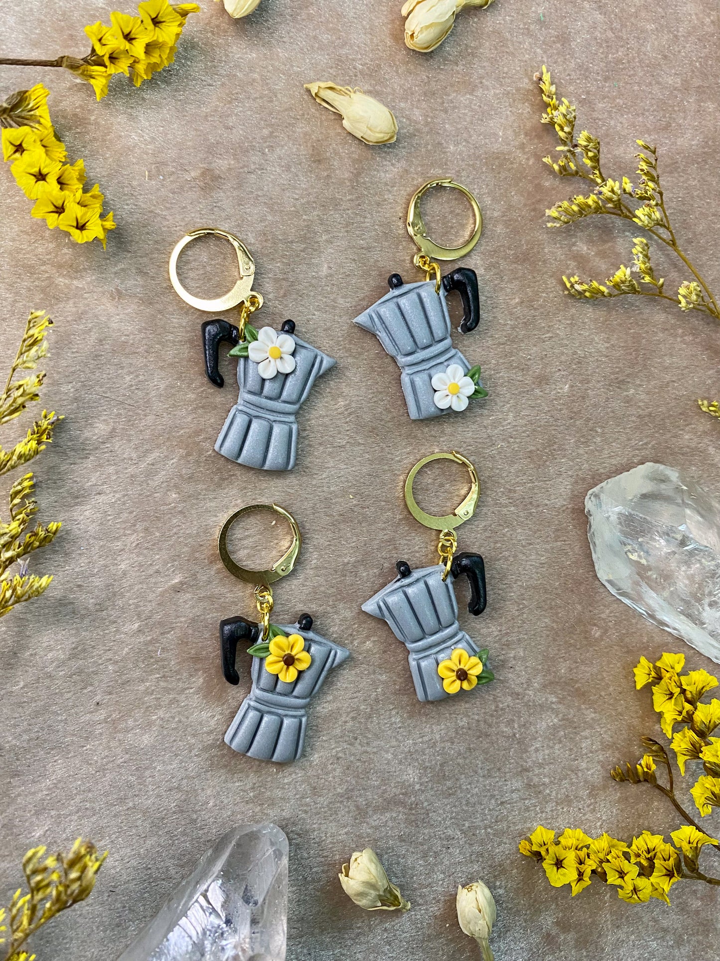 Gray Cafetera Midi Earrings