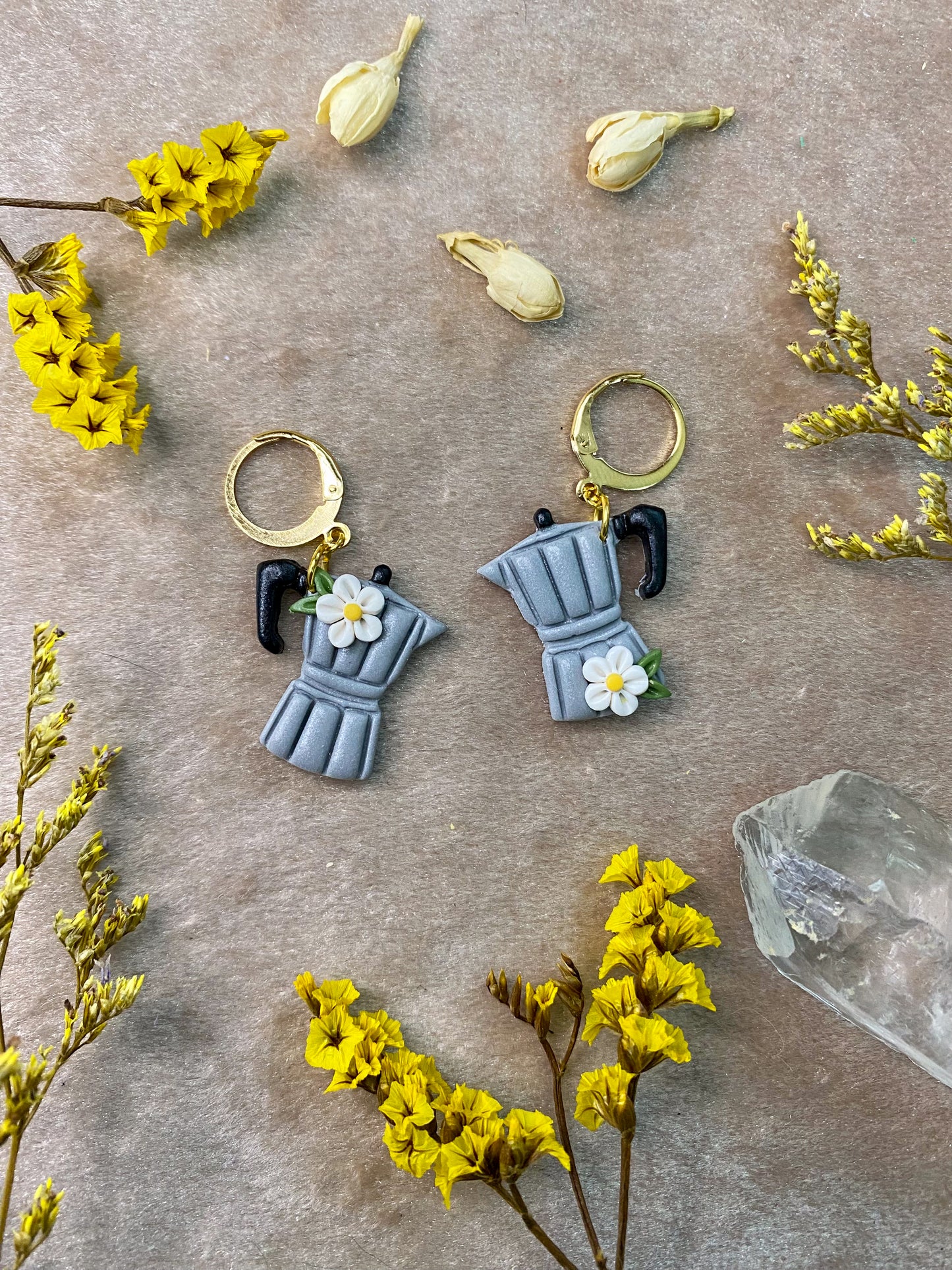 Gray Cafetera Midi Earrings