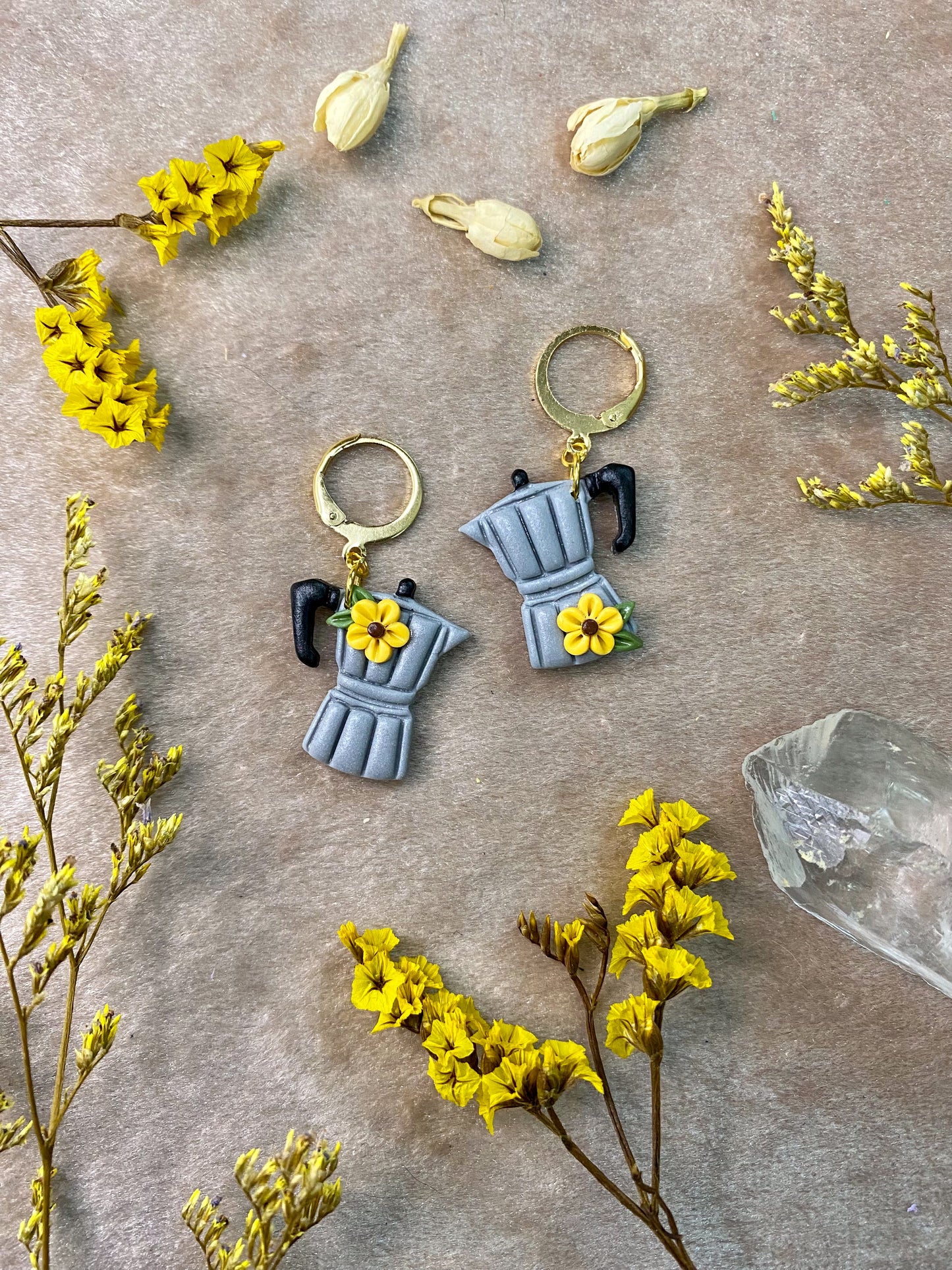 Gray Cafetera Midi Earrings