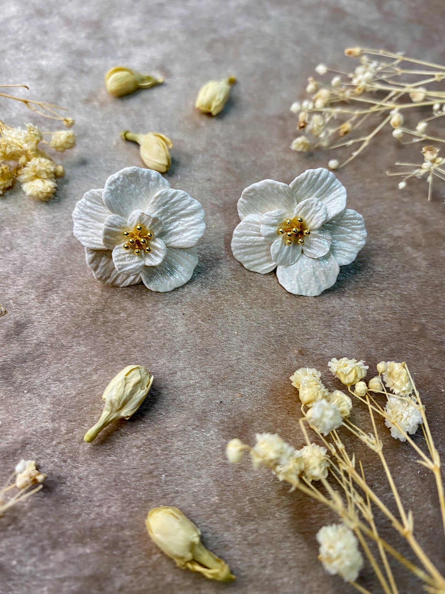 Textured Floral Stud Earrings