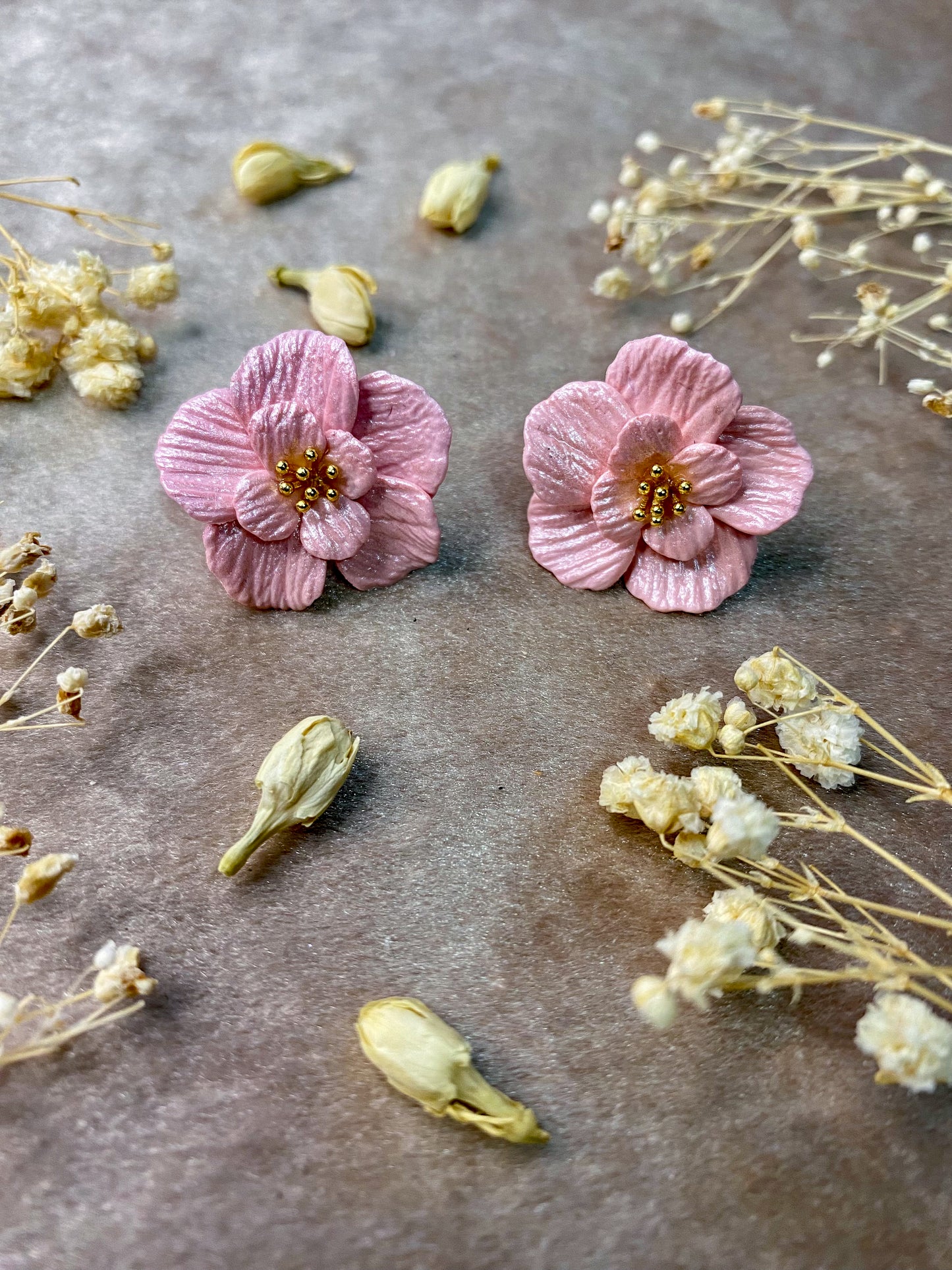 Textured Floral Stud Earrings
