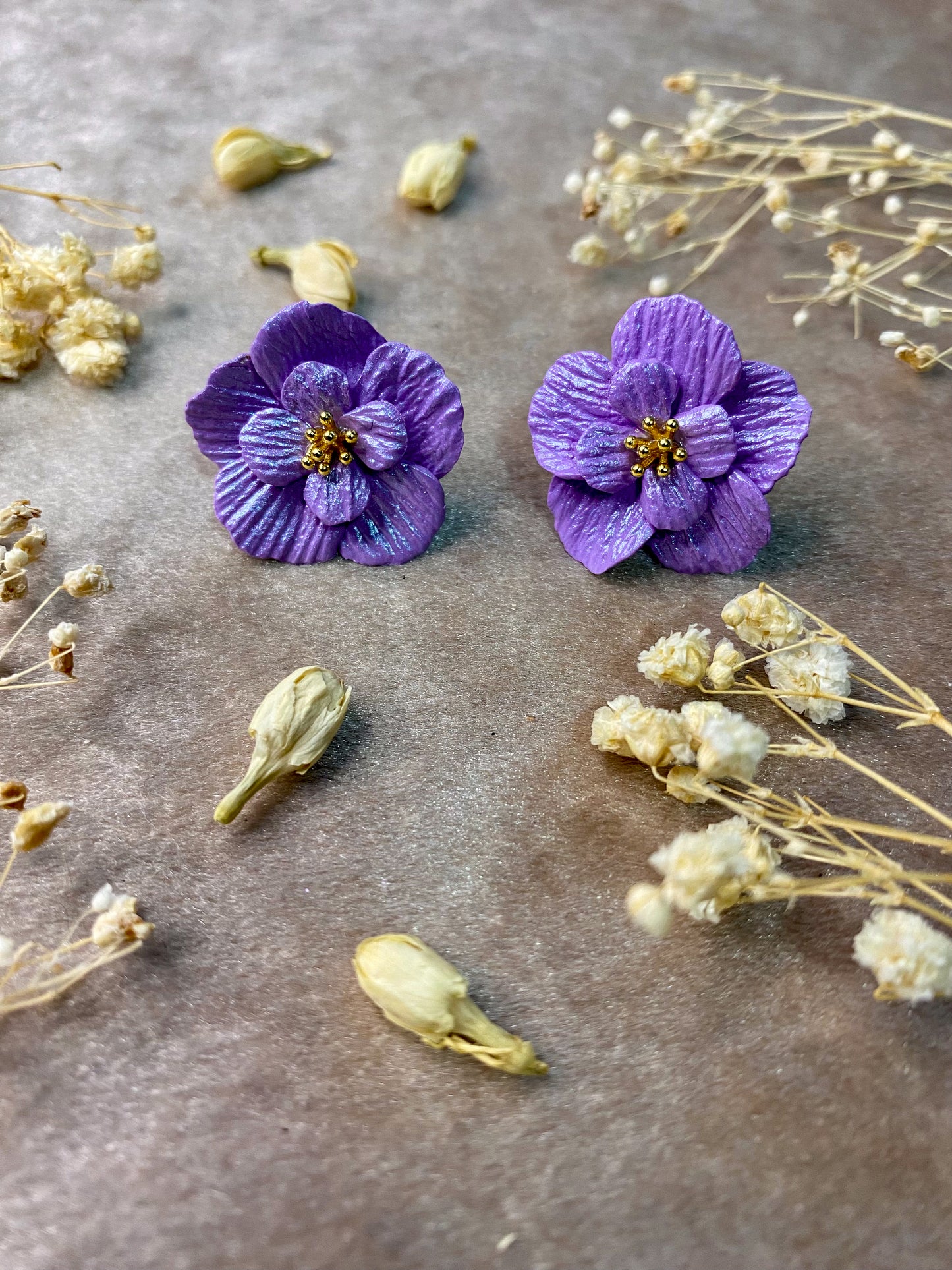 Textured Floral Stud Earrings