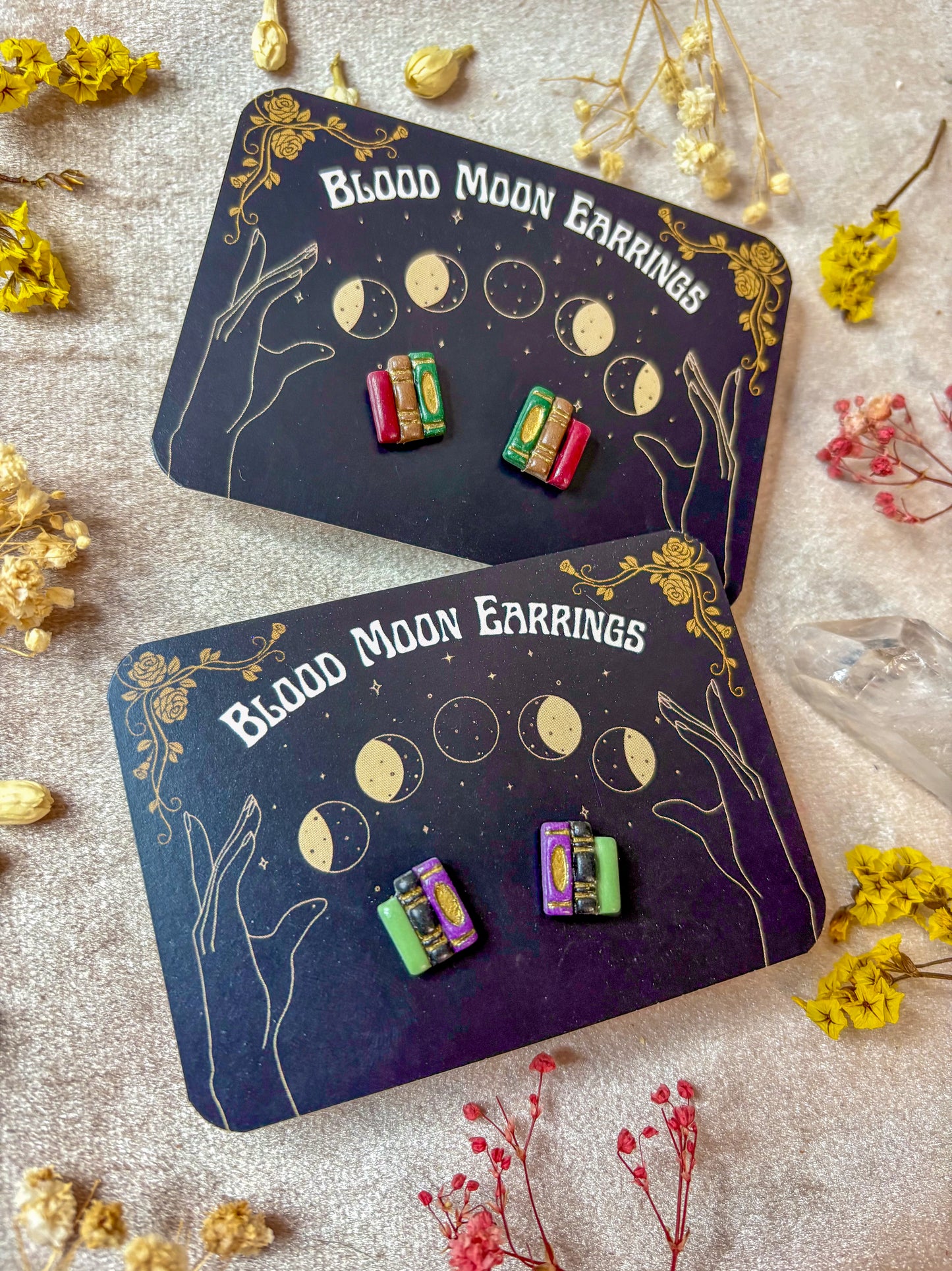 Bold Book Stack Stud Earrings