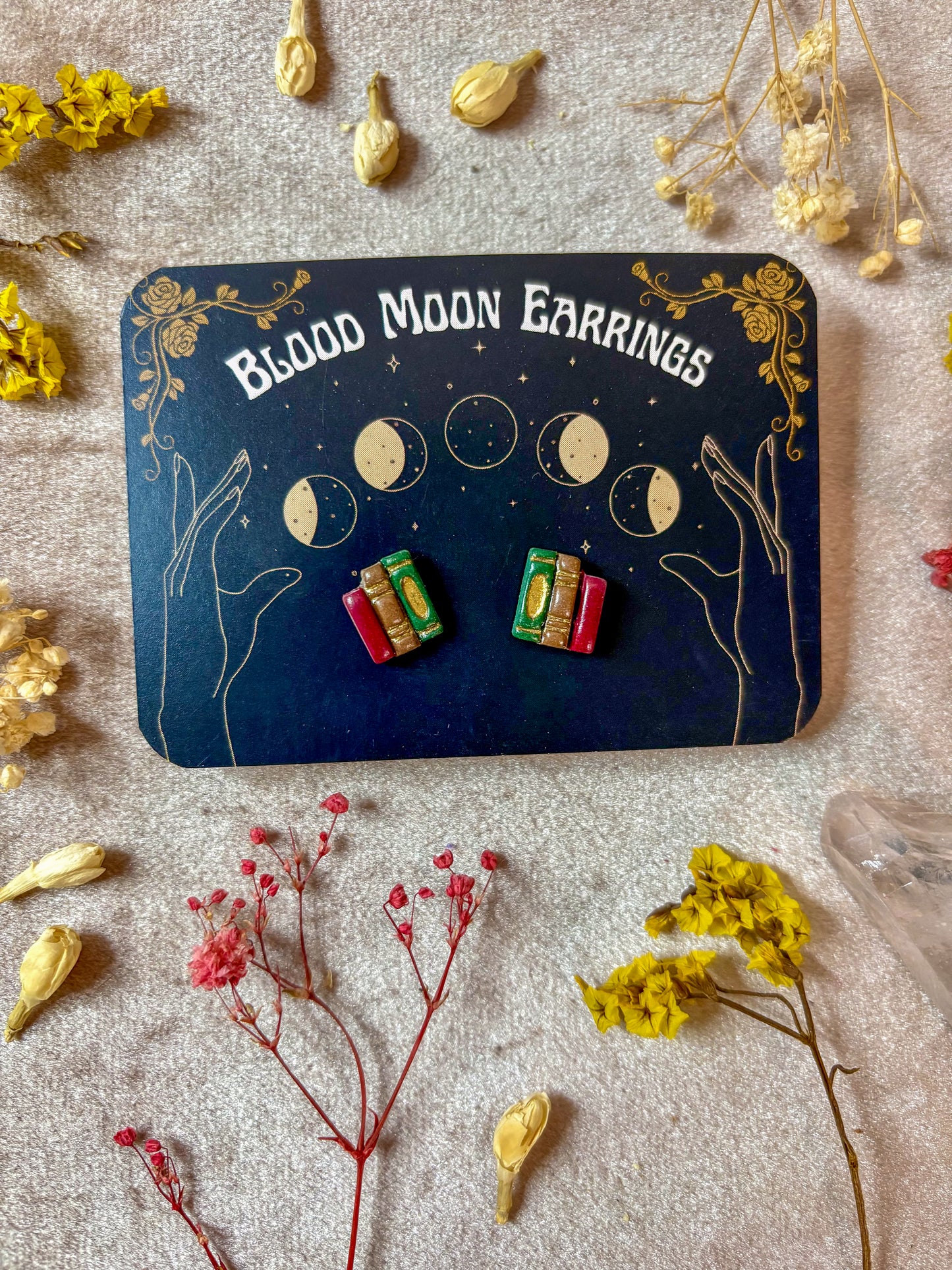 Bold Book Stack Stud Earrings