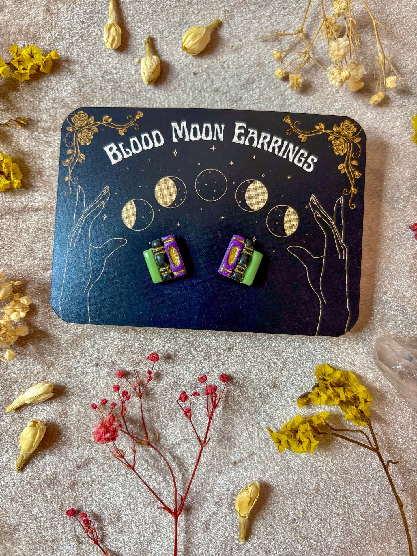 Bold Book Stack Stud Earrings