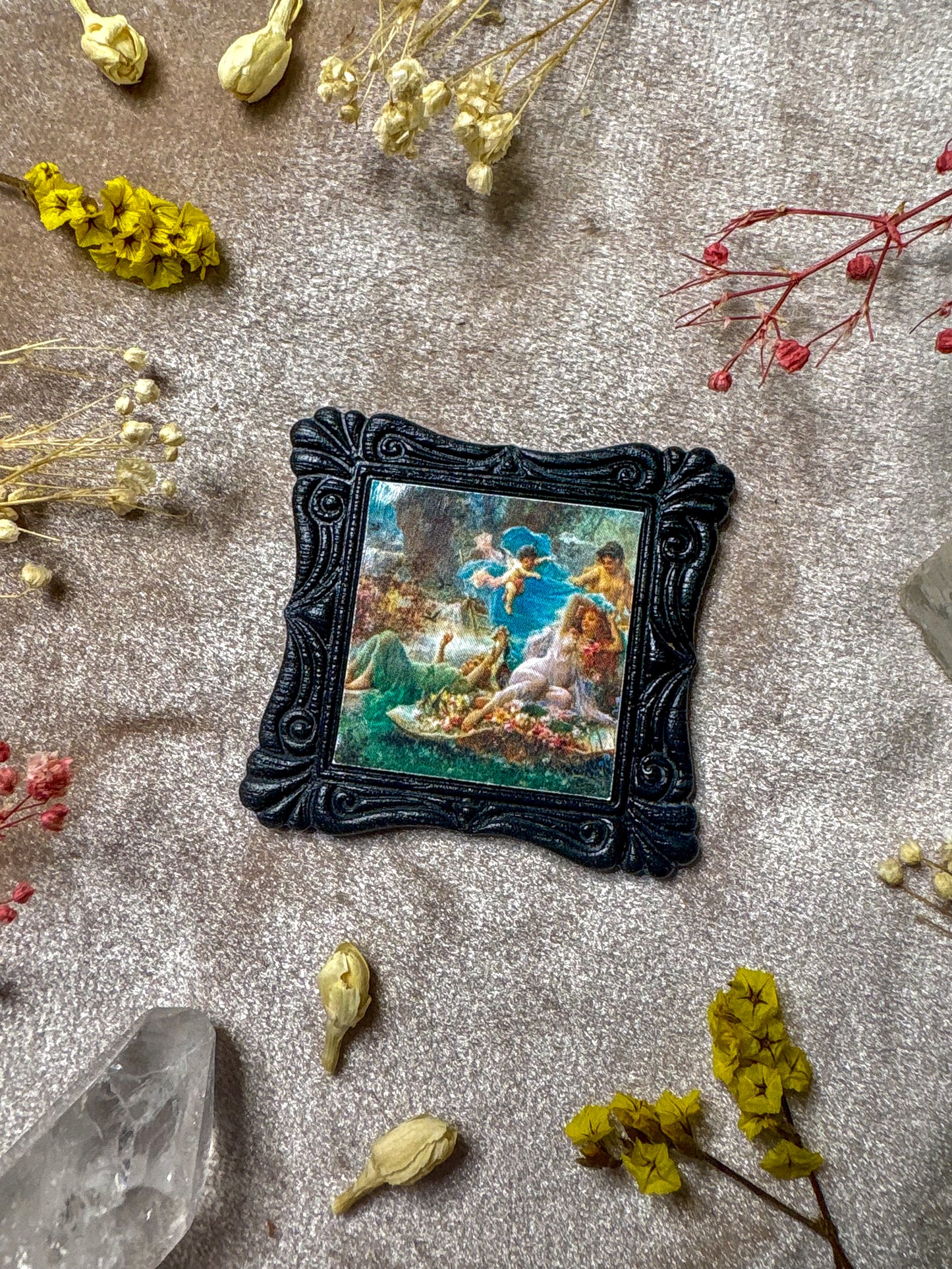 Maidens and Angel Art Pin