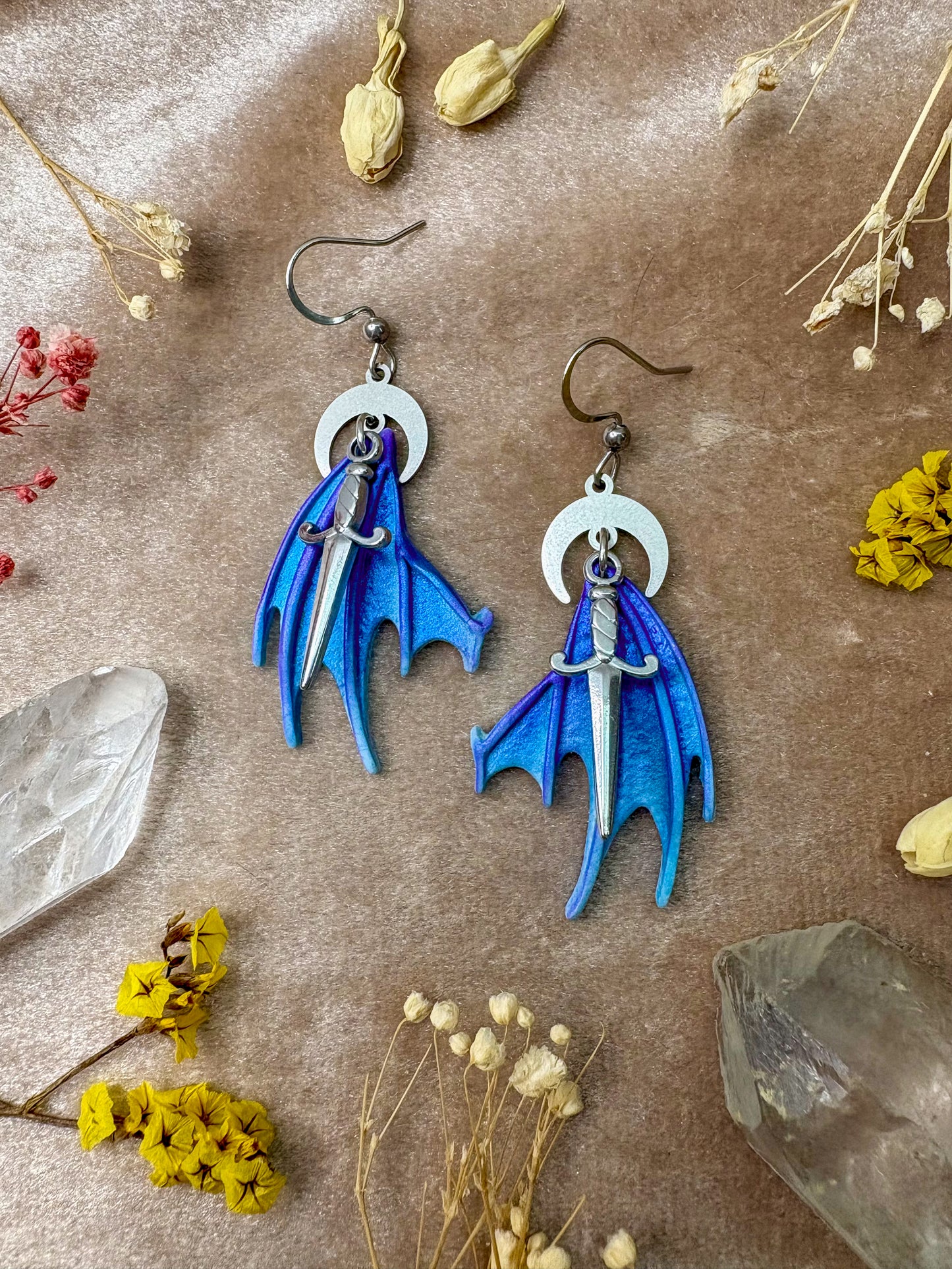 Fae Dagger Wing Earrings