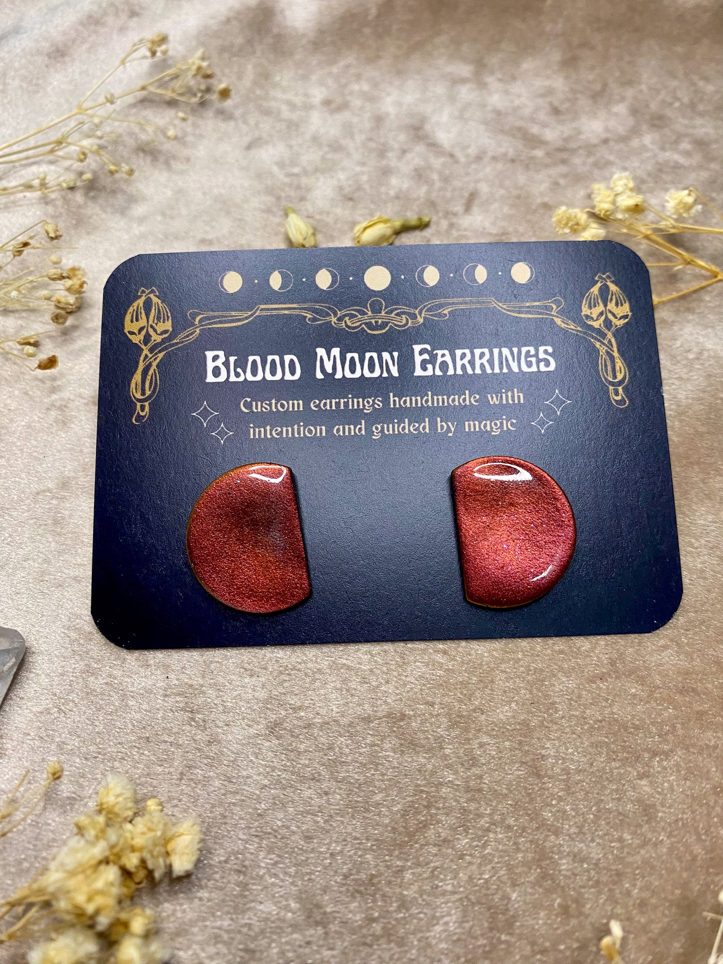 Half Circle Color Shift Statement Studs