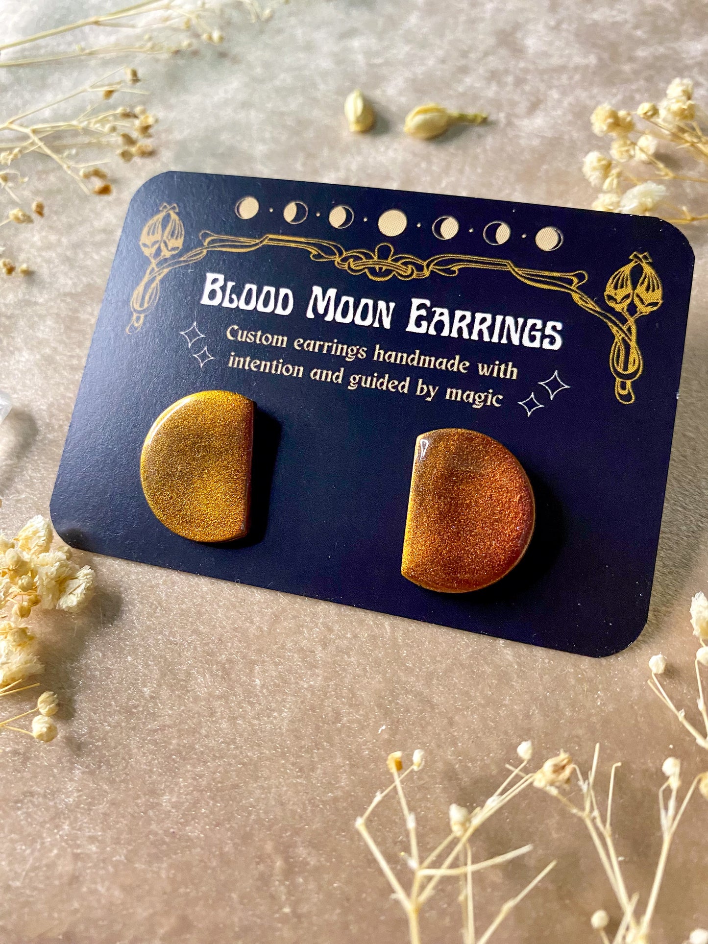 Half Circle Color Shift Statement Studs