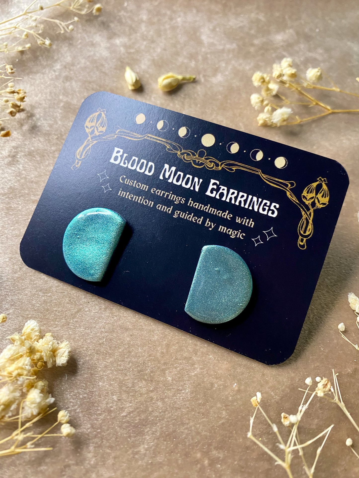 Half Circle Color Shift Statement Studs