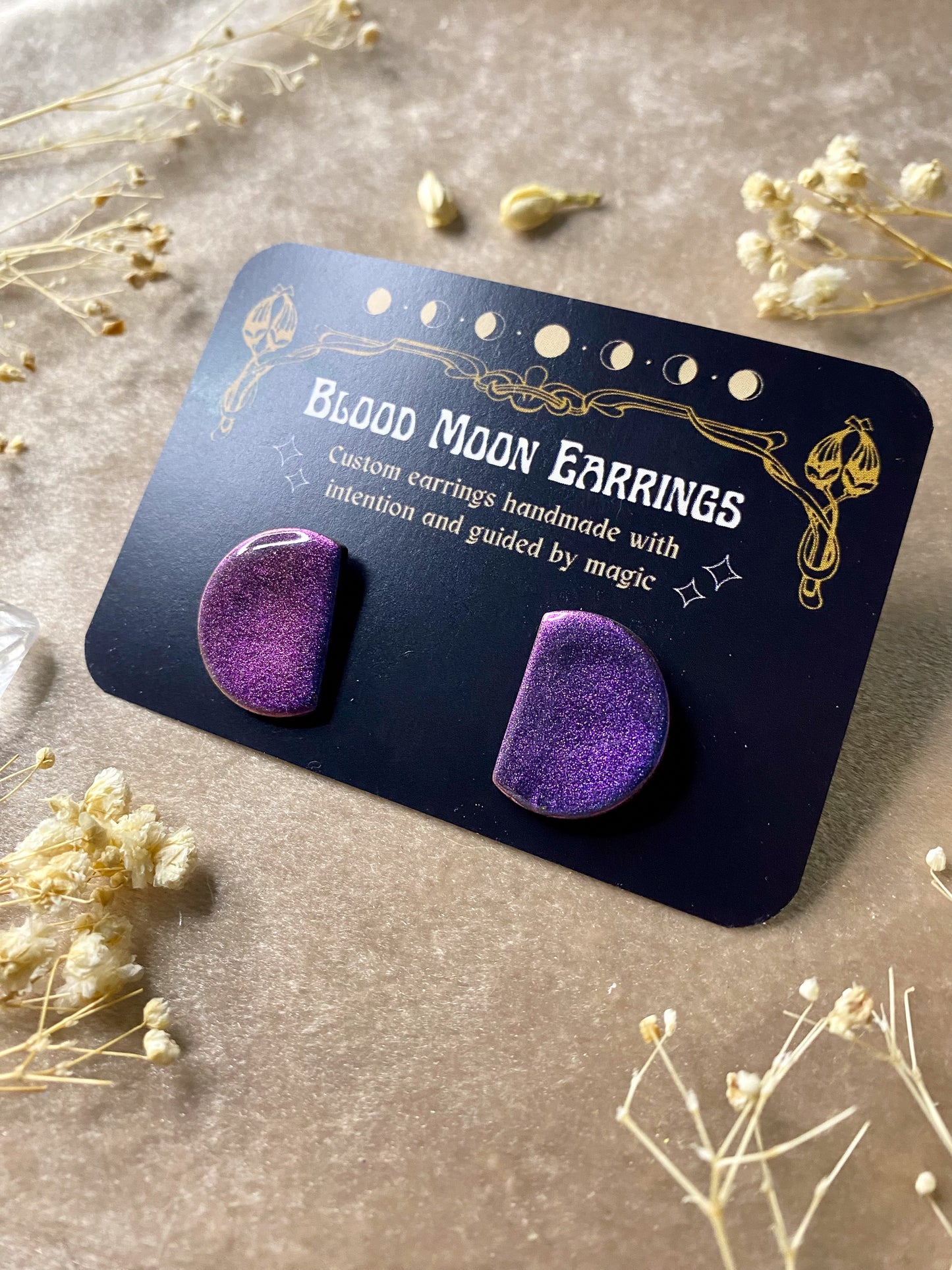 Half Circle Color Shift Statement Studs