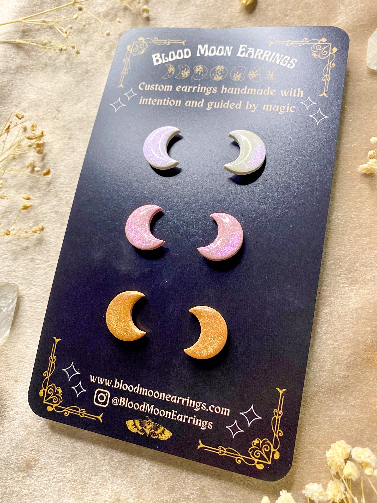 Triple Moon (Iridescent) Stud Pack