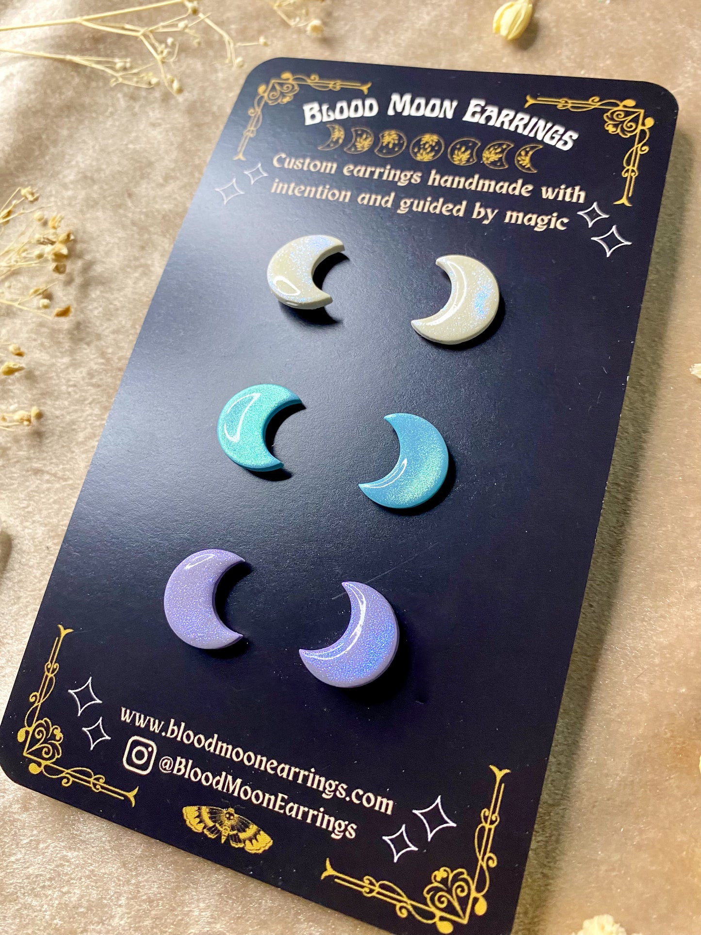 Triple Moon (Iridescent) Stud Pack