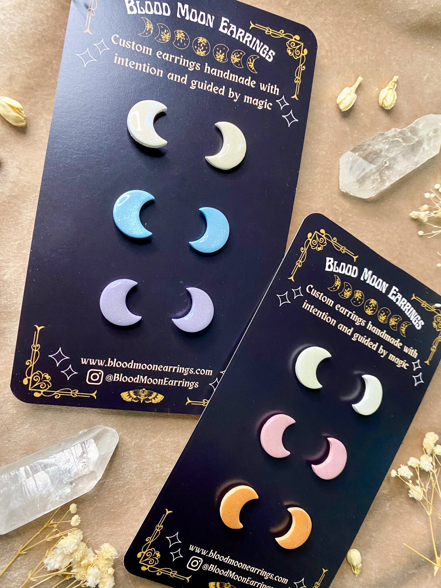 Triple Moon (Iridescent) Stud Pack