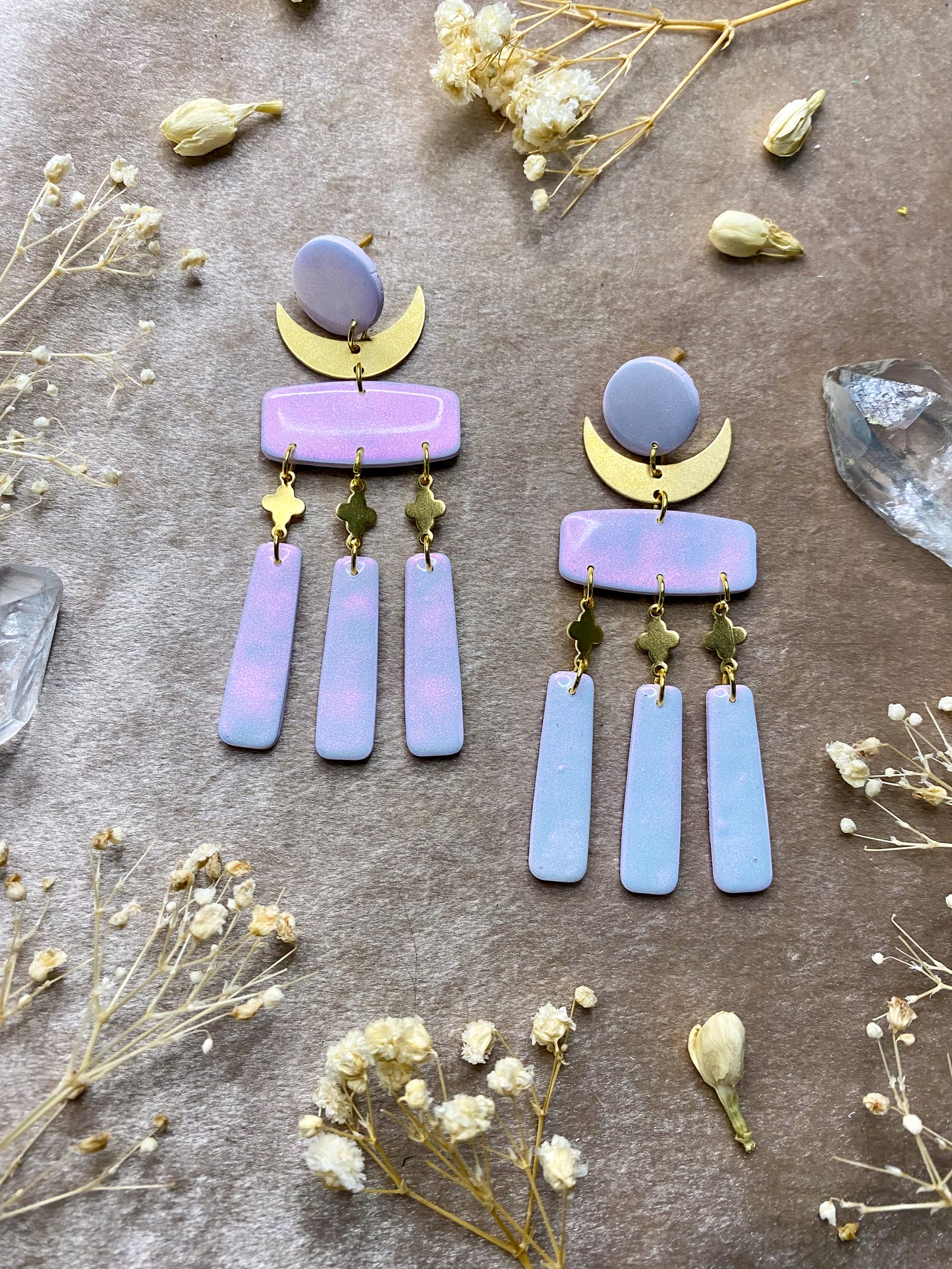 Moon Goddess Glow Color Shift (Lilac/Magenta) Earrings