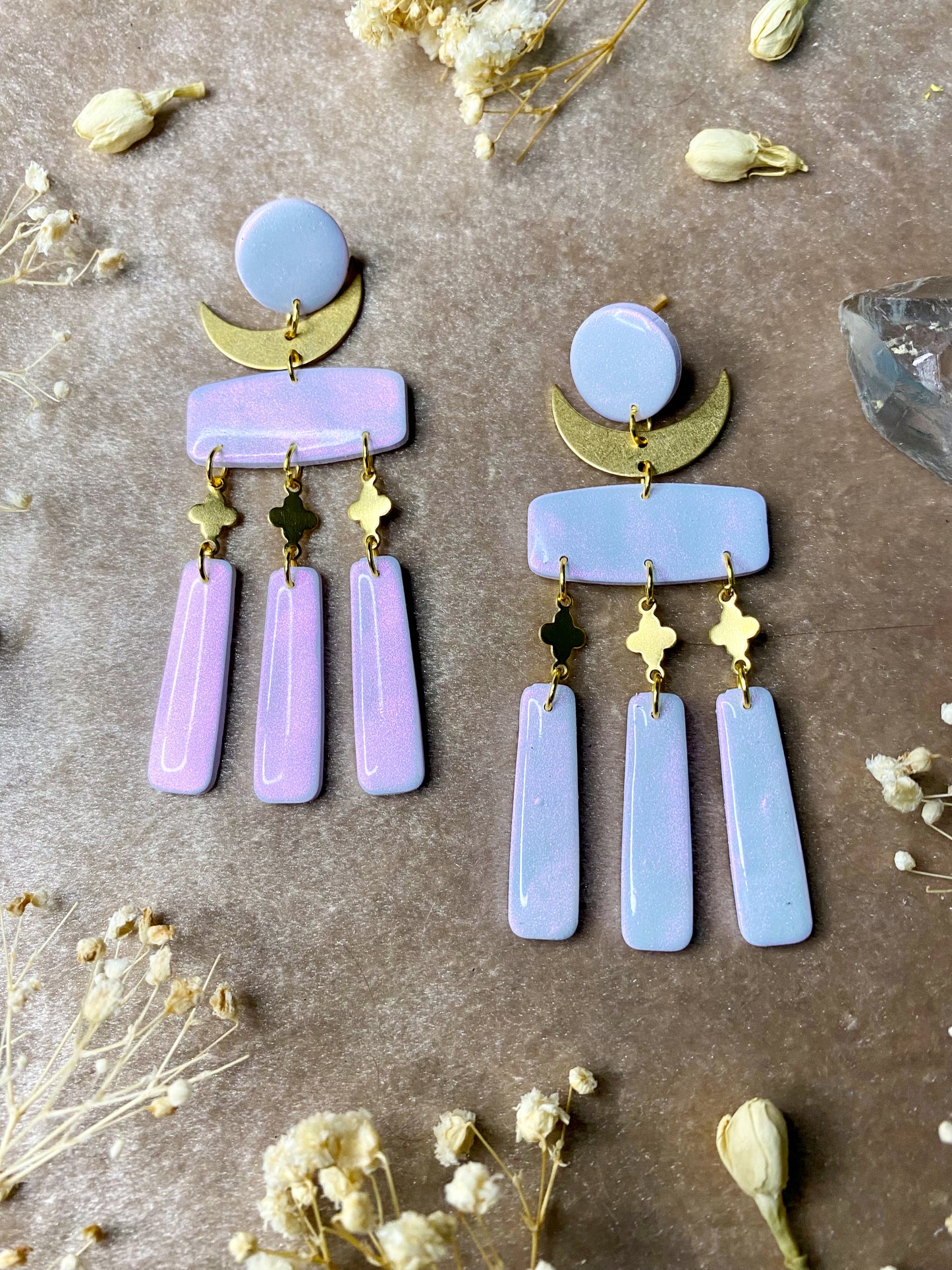Moon Goddess Glow Color Shift (Lilac/Magenta) Earrings