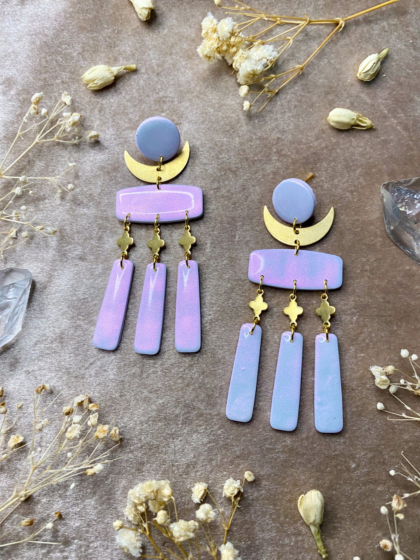 Moon Goddess Glow Color Shift (Lilac/Magenta) Earrings