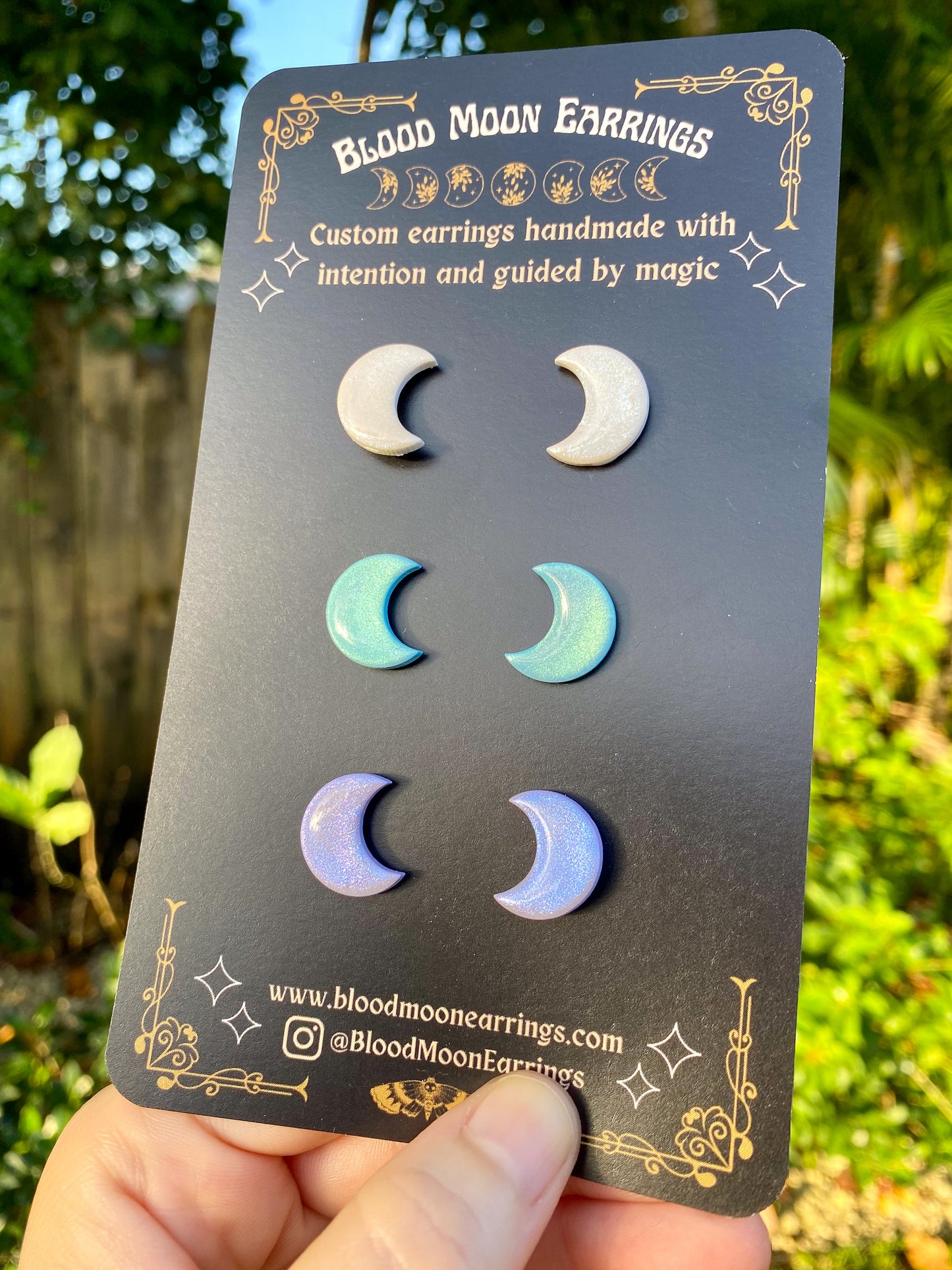 Triple Moon (Iridescent) Stud Pack