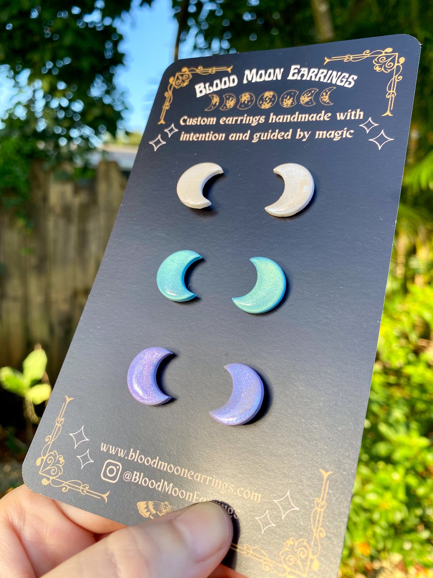 Triple Moon (Iridescent) Stud Pack
