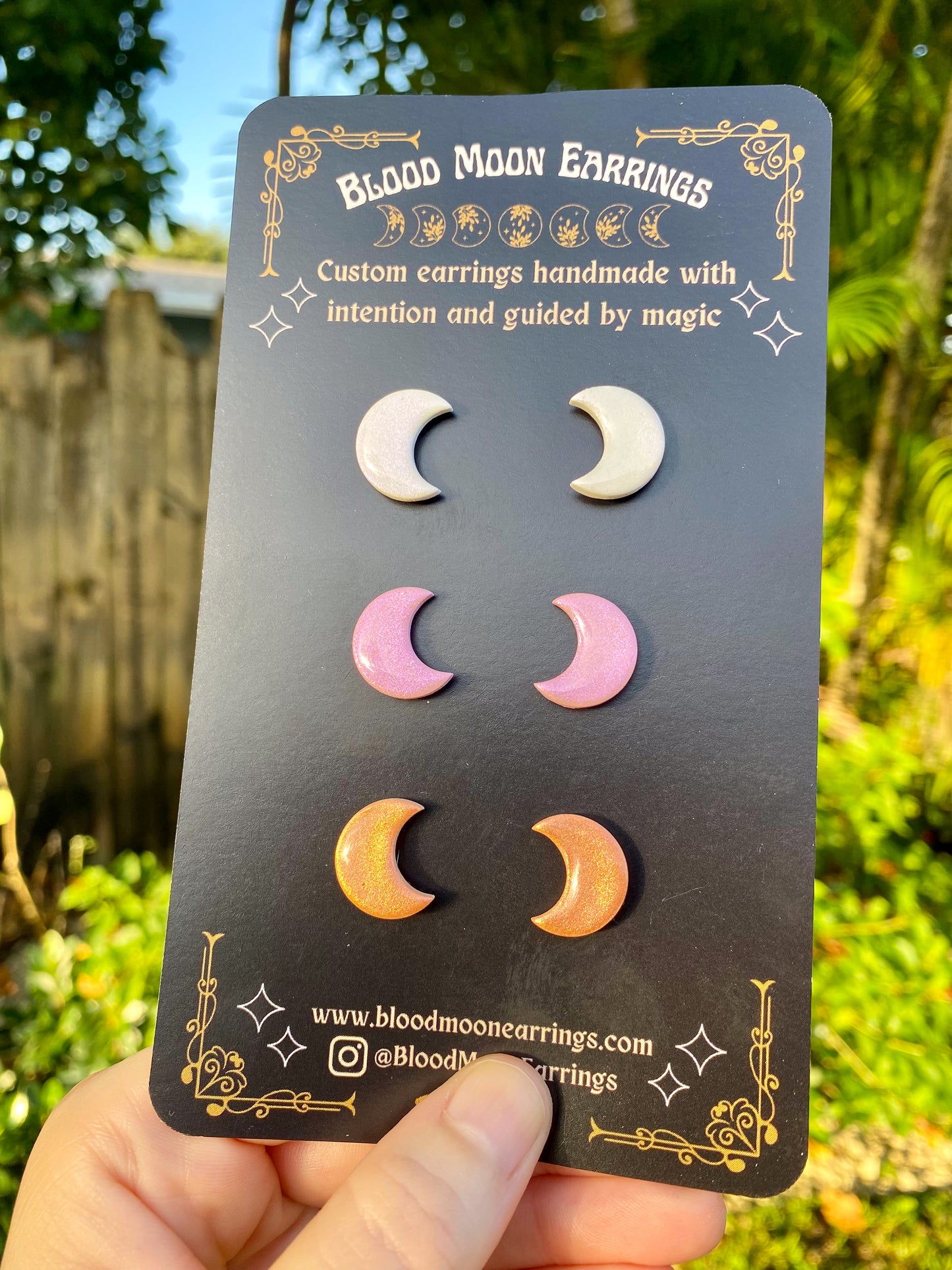Triple Moon (Iridescent) Stud Pack