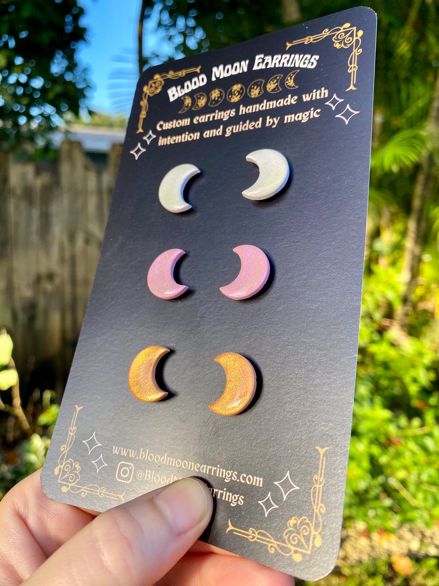 Triple Moon (Iridescent) Stud Pack