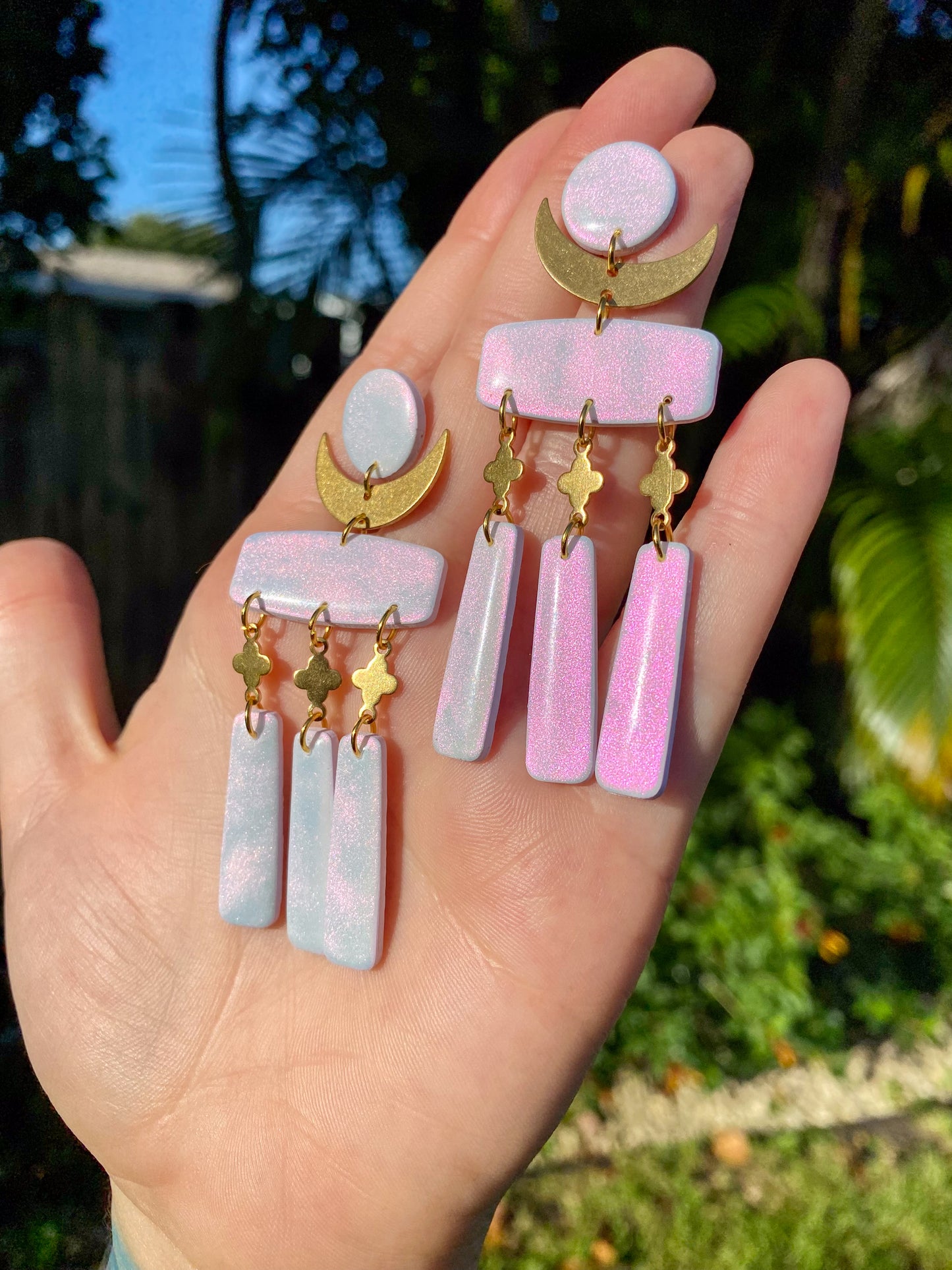 Moon Goddess Glow Color Shift (Lilac/Magenta) Earrings