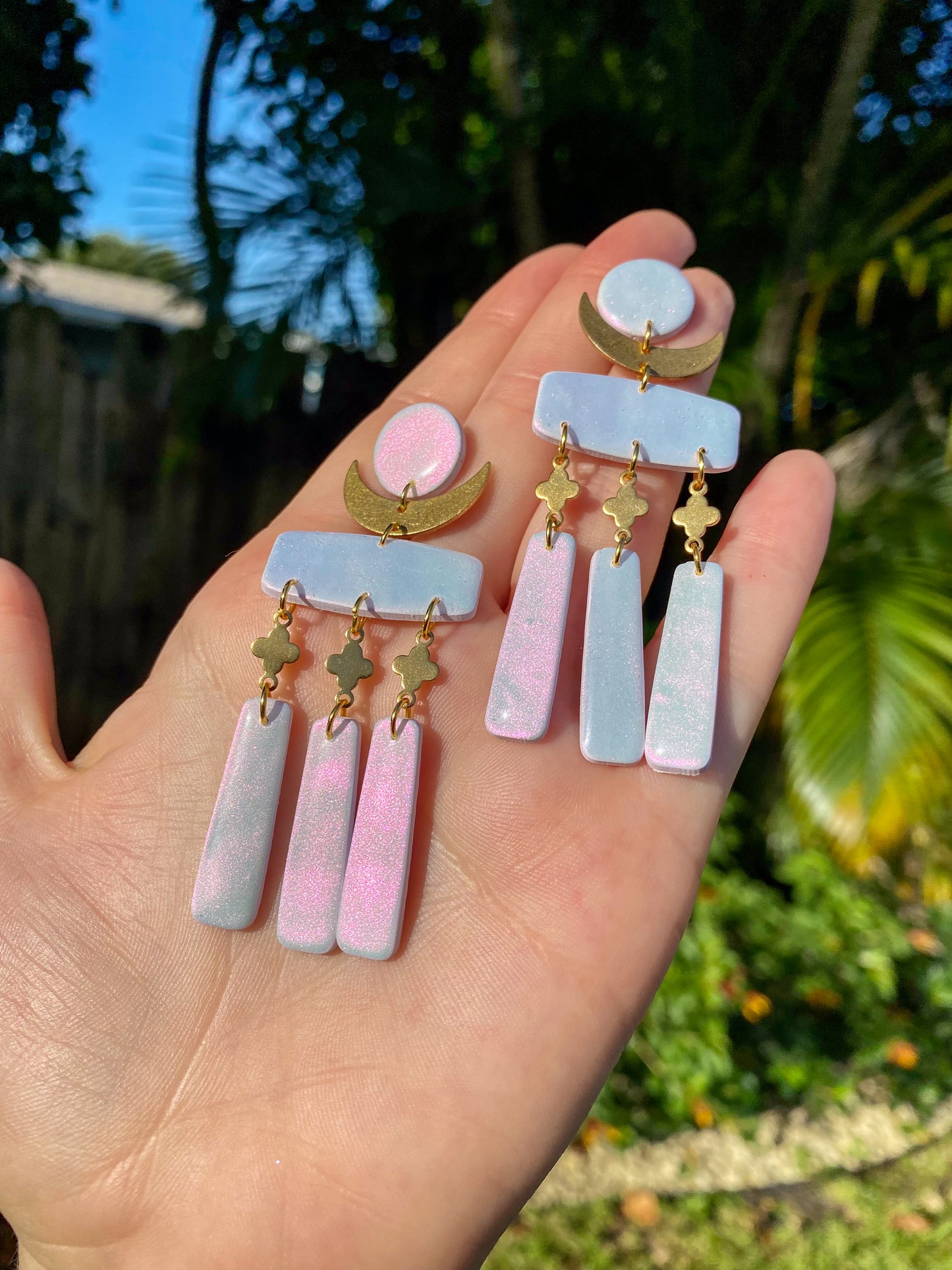 Moon Goddess Glow Color Shift (Lilac/Magenta) Earrings