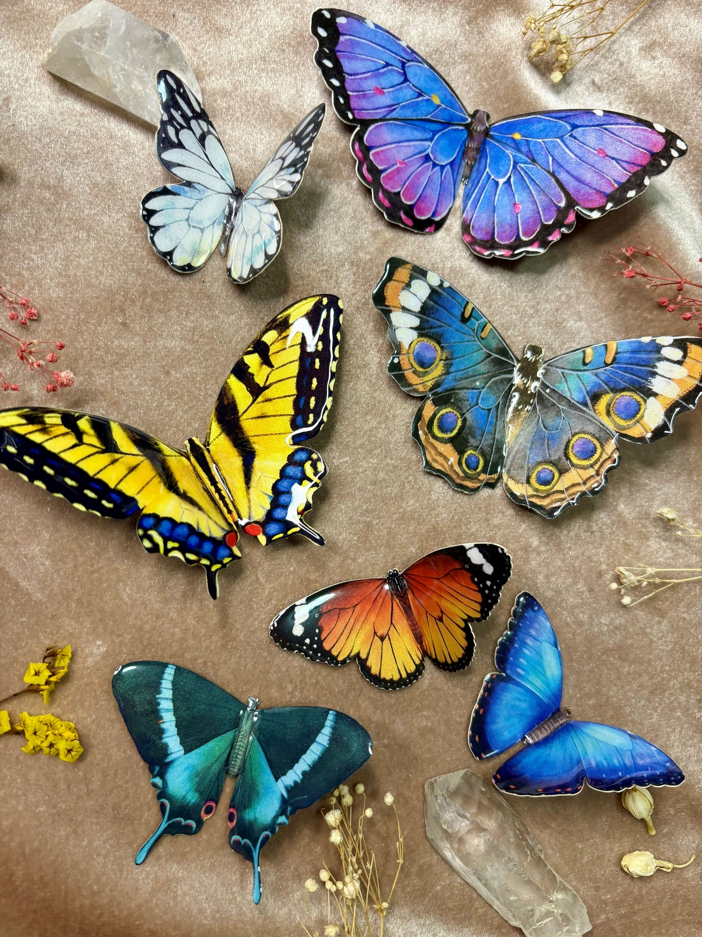 Purple and Blue Morpho Small Butterfly Hair Clip