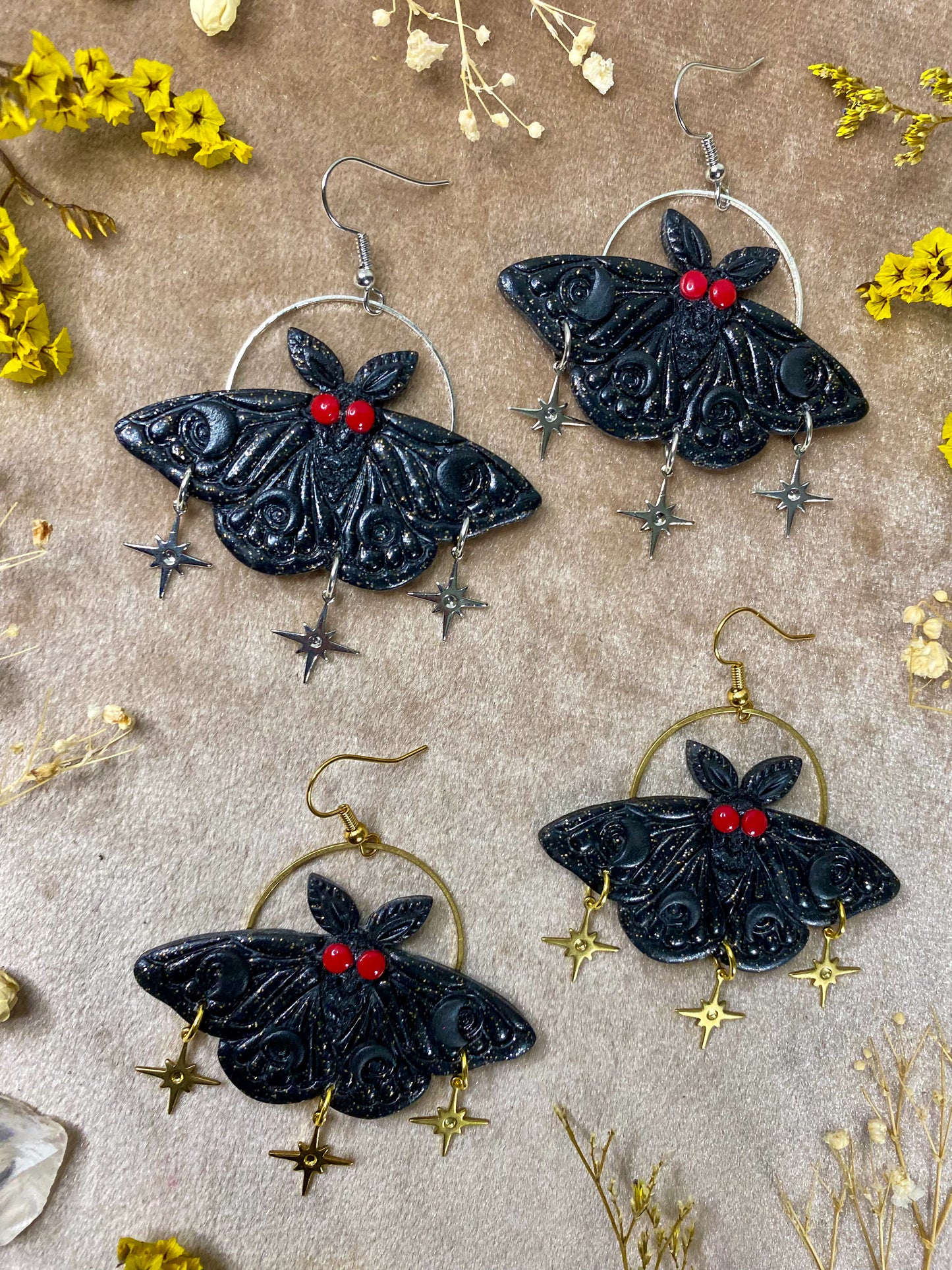 Large Mothman Earrings