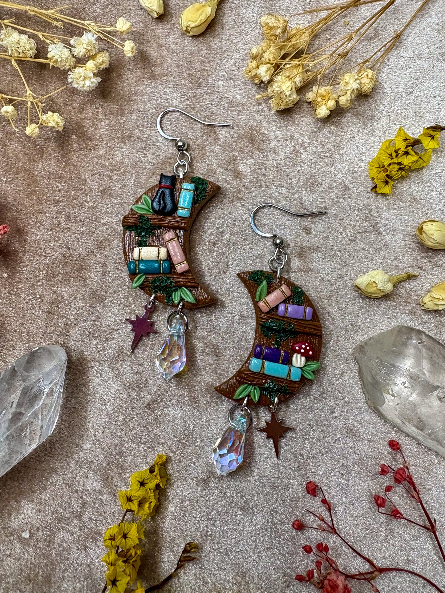 Mystical Moon Shelf Earrings