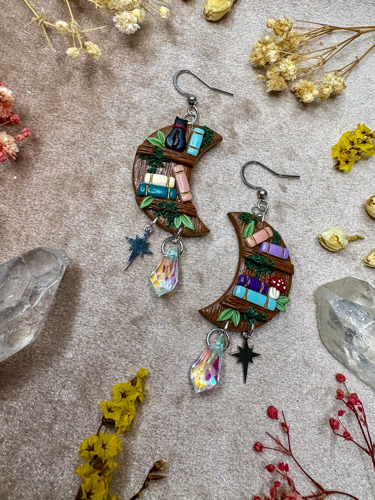 Mystical Moon Shelf Earrings