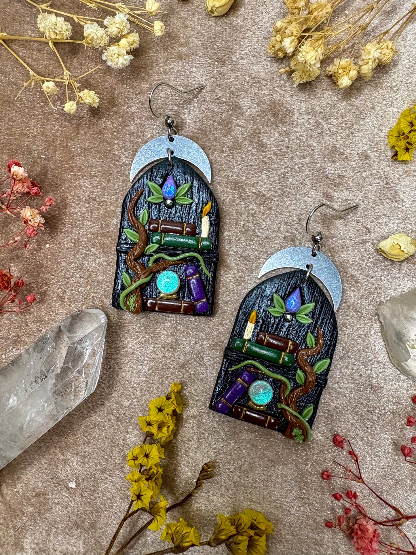 Mystic Crystal Ball Shelf Earrings