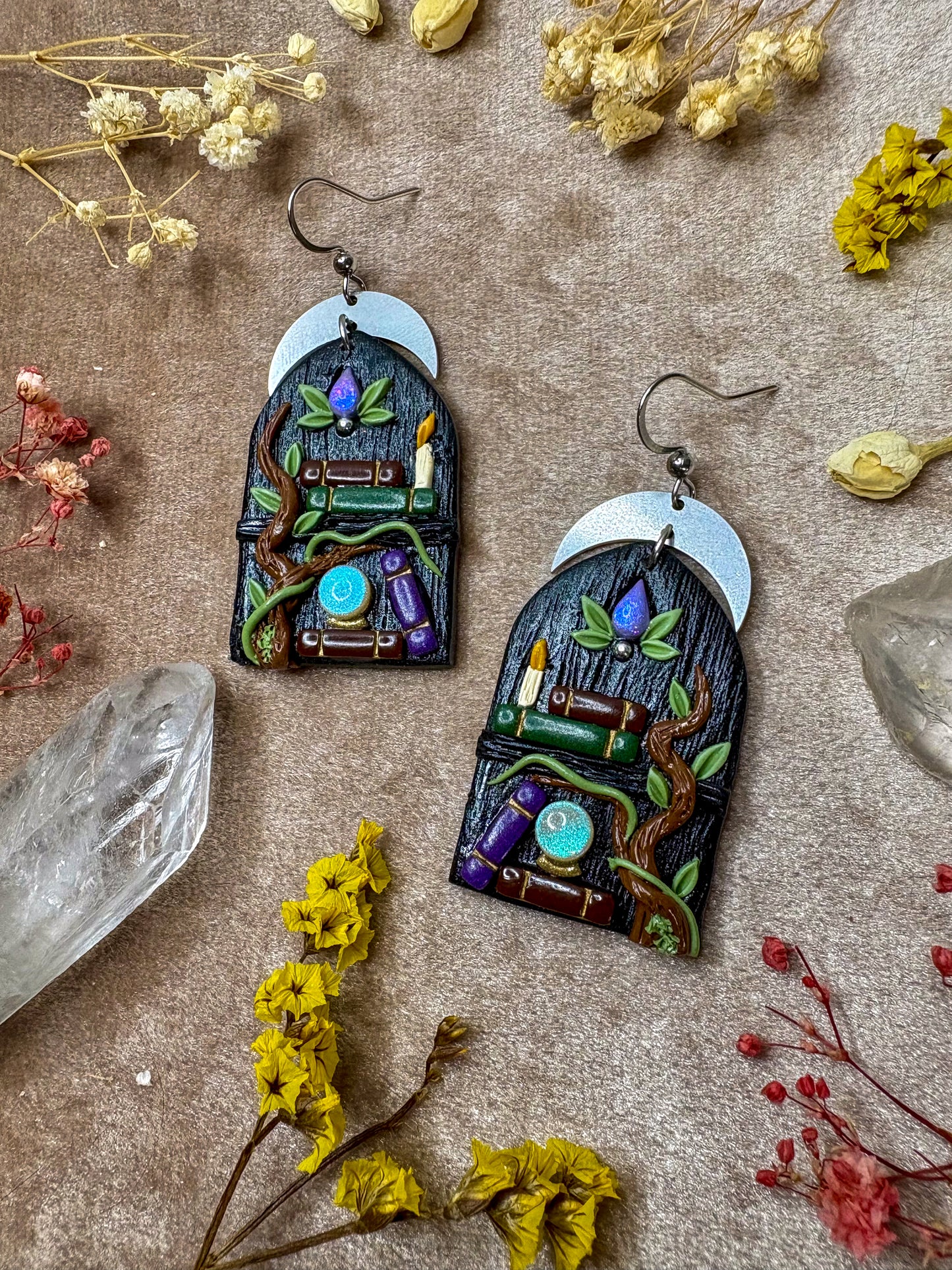 Mystic Crystal Ball Shelf Earrings