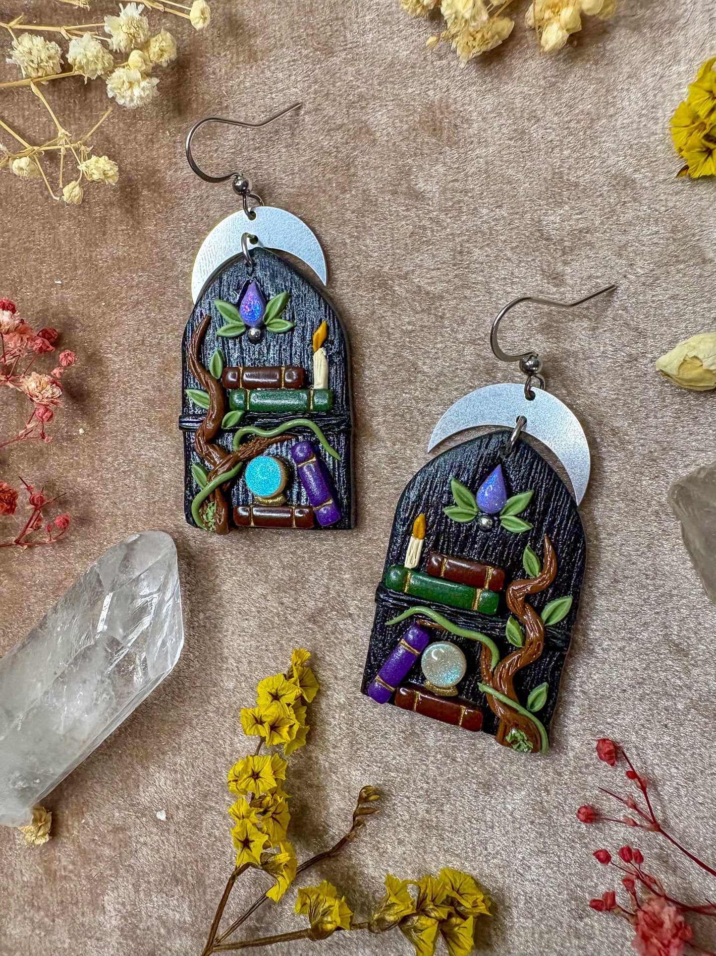 Mystic Crystal Ball Shelf Earrings