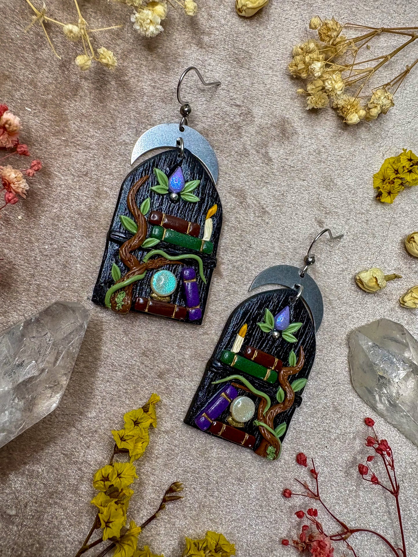 Mystic Crystal Ball Shelf Earrings