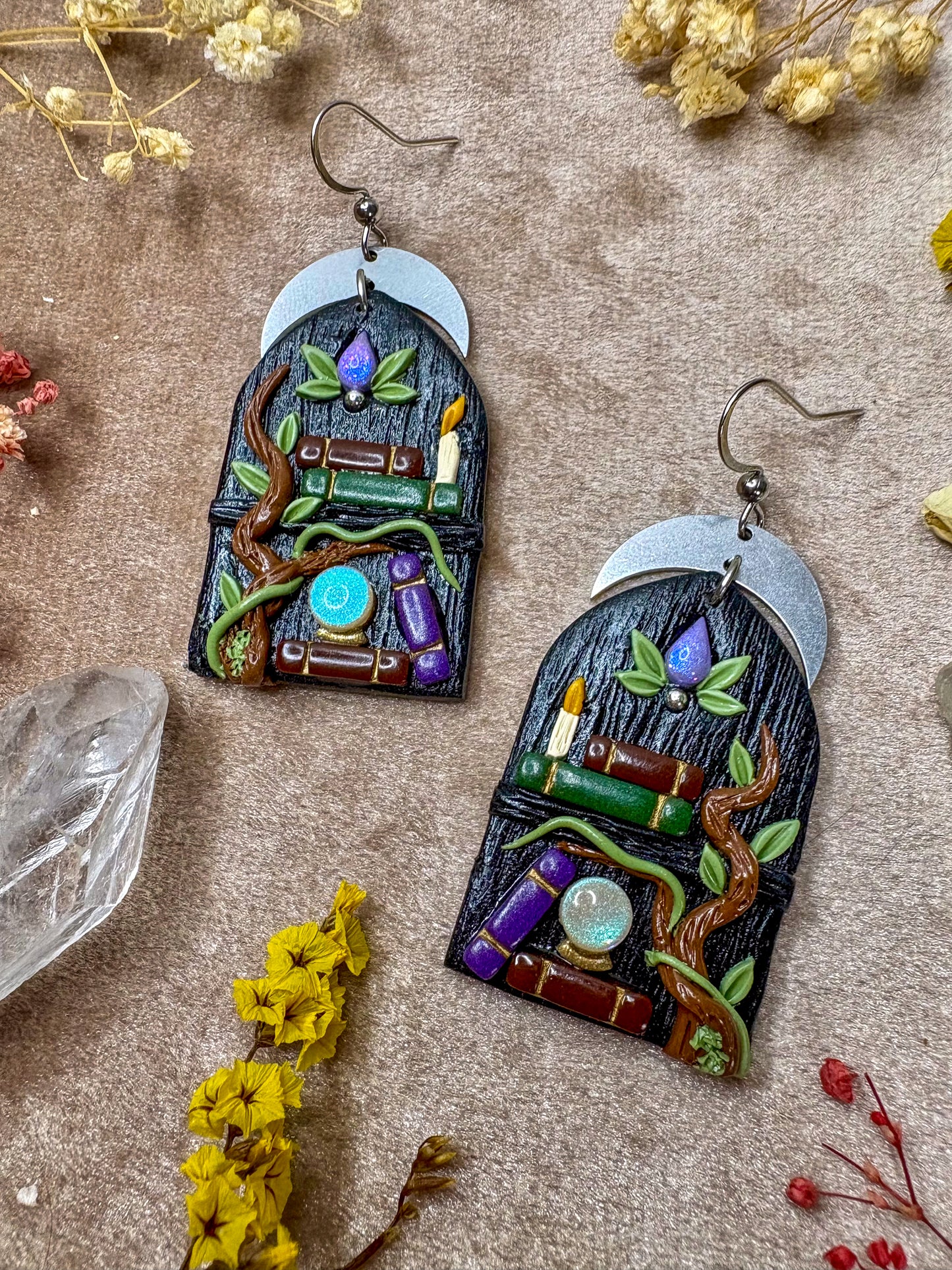 Mystic Crystal Ball Shelf Earrings
