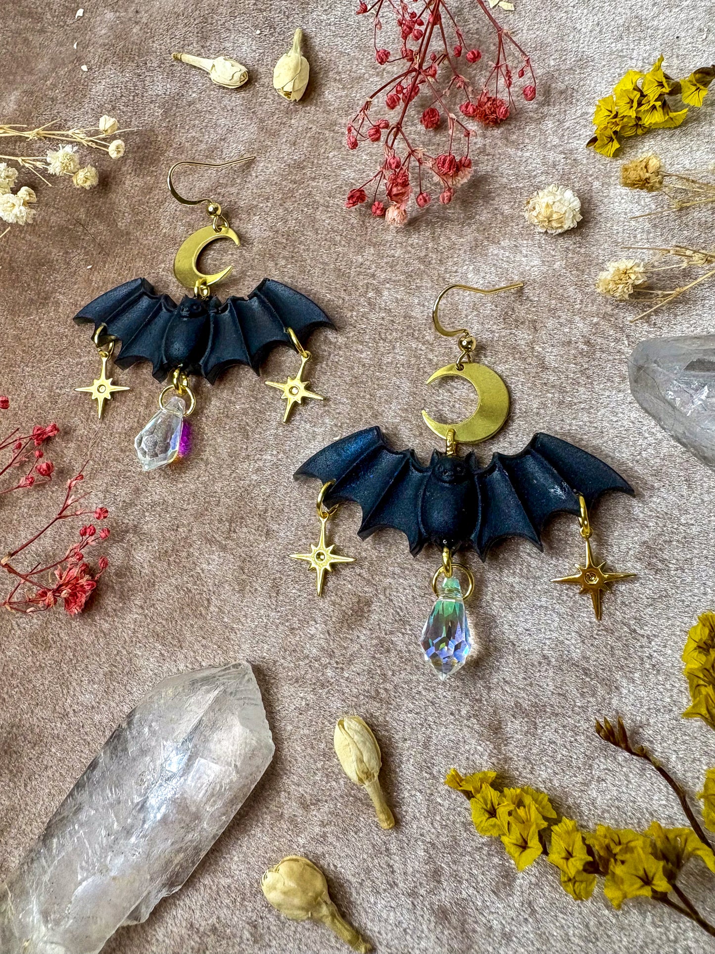 Black Bat Earrings