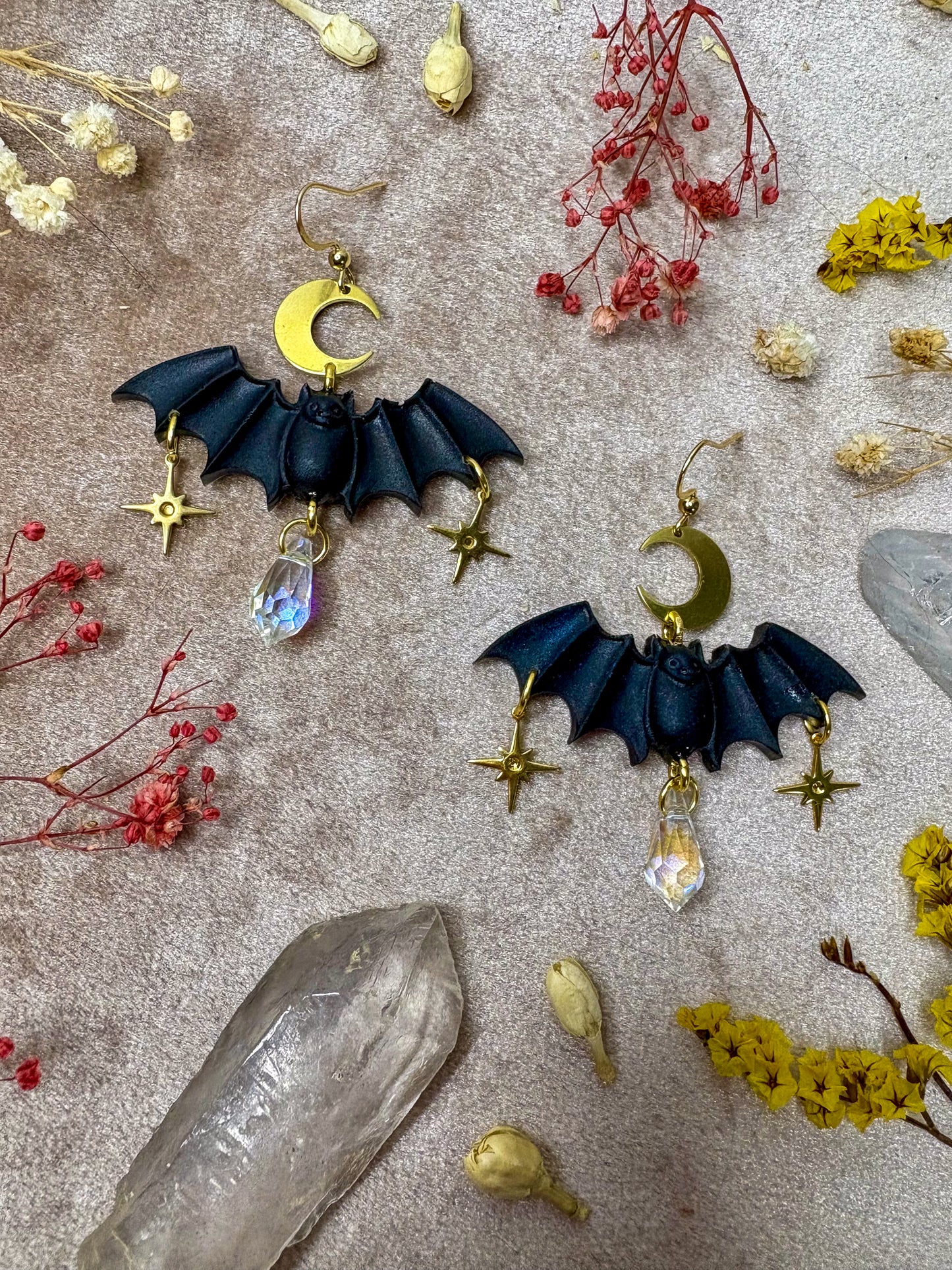 Black Bat Earrings