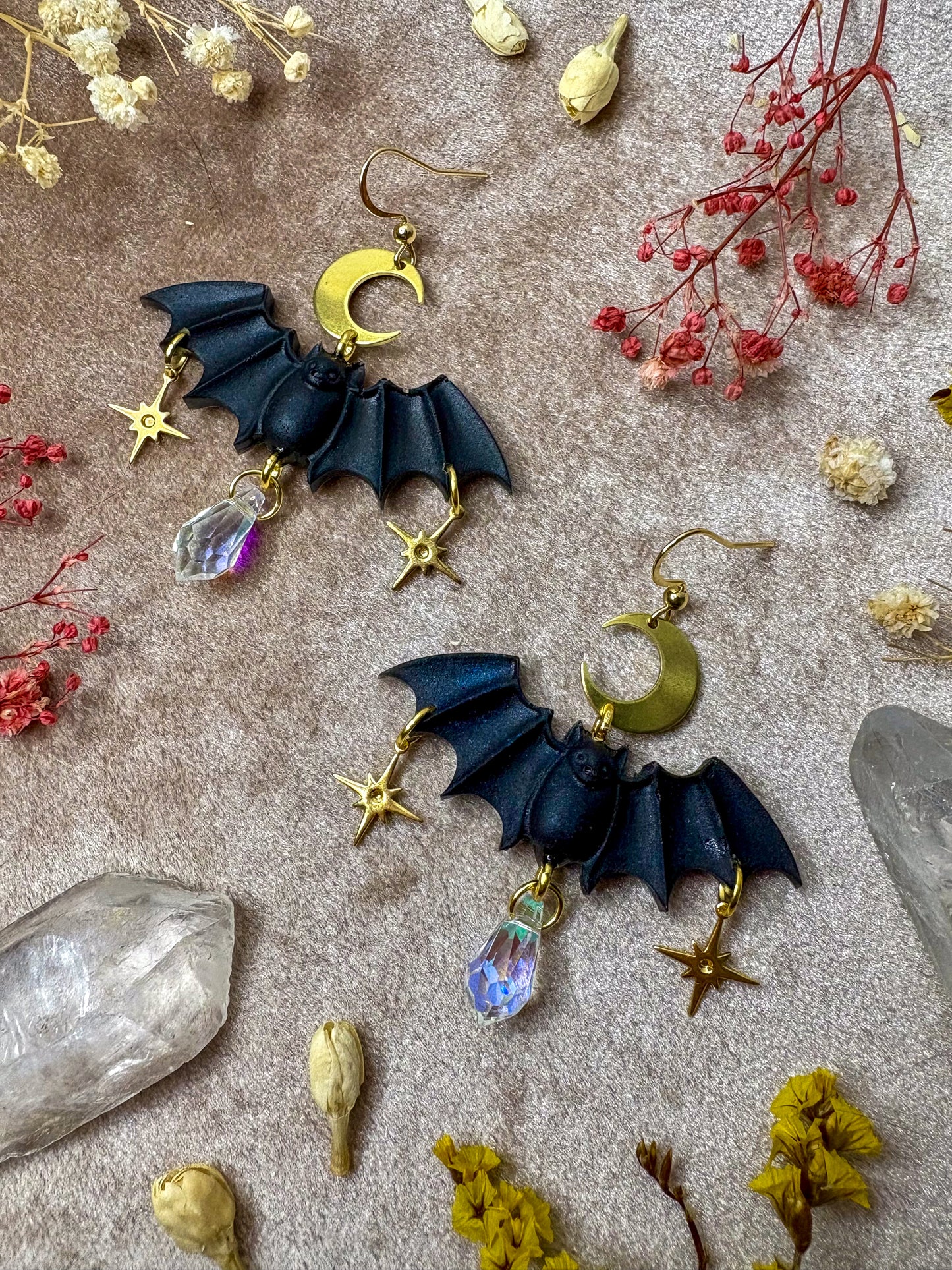Black Bat Earrings