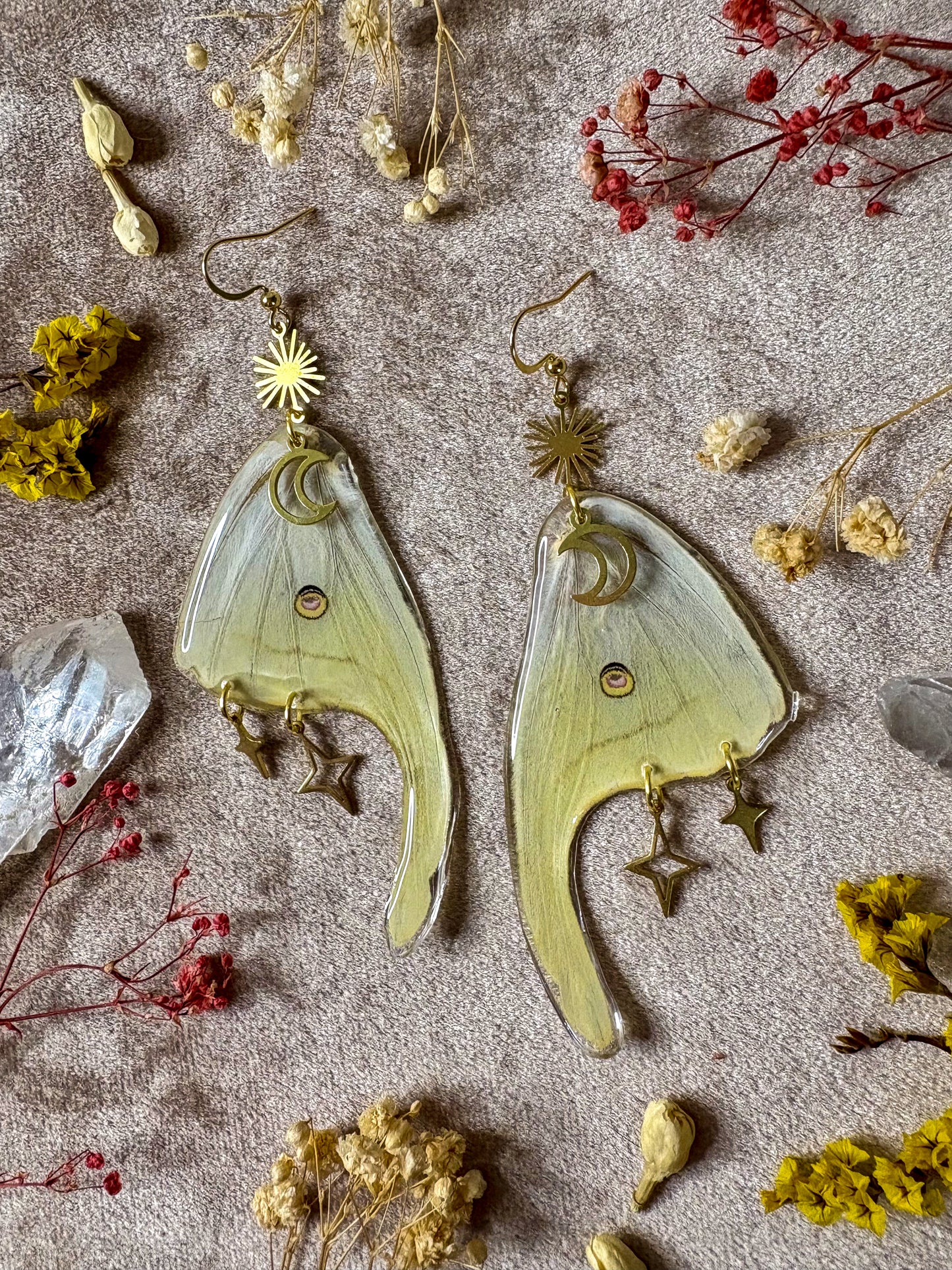 Luna Moth Tail Earrings