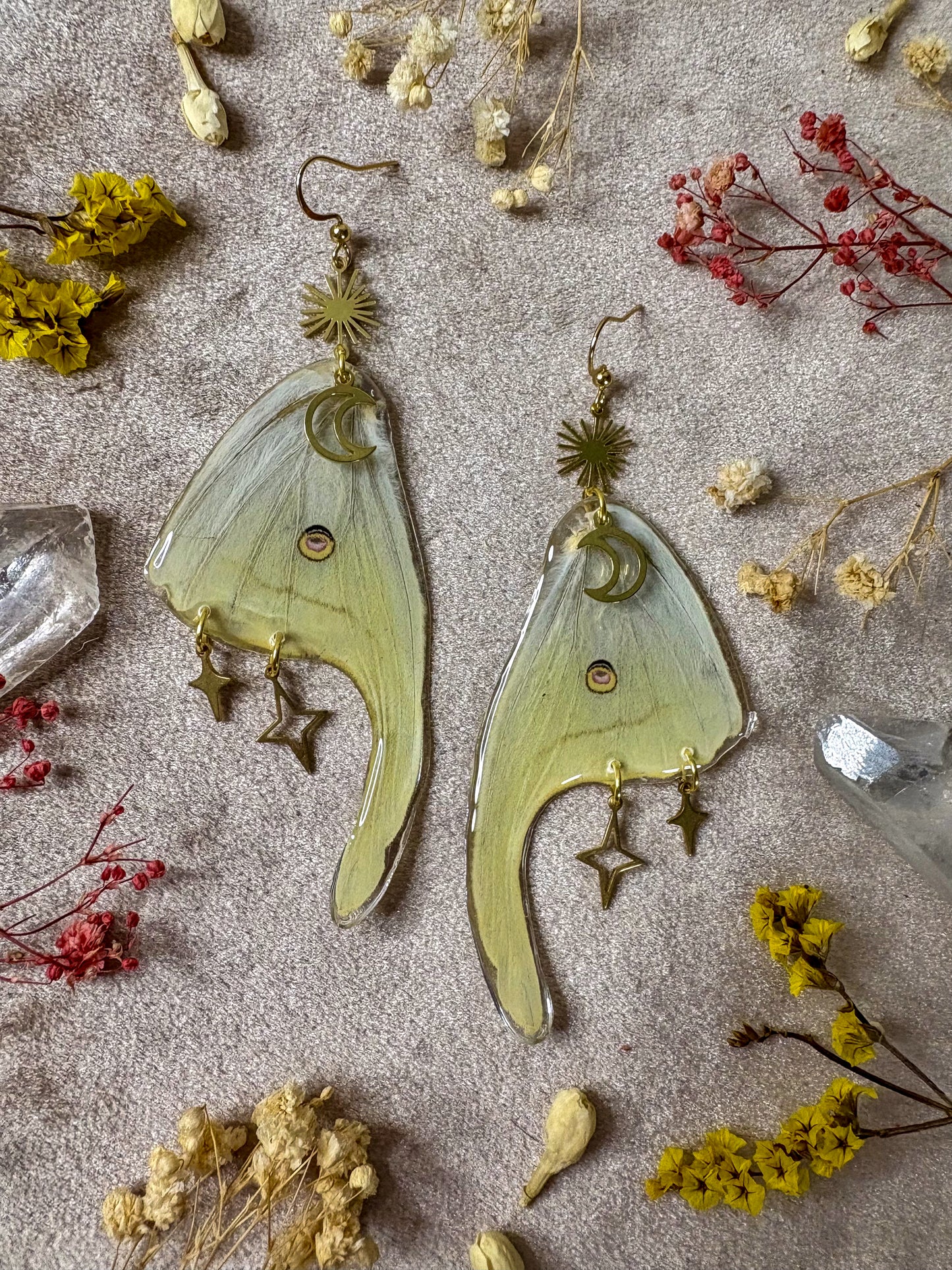 Luna Moth Tail Earrings