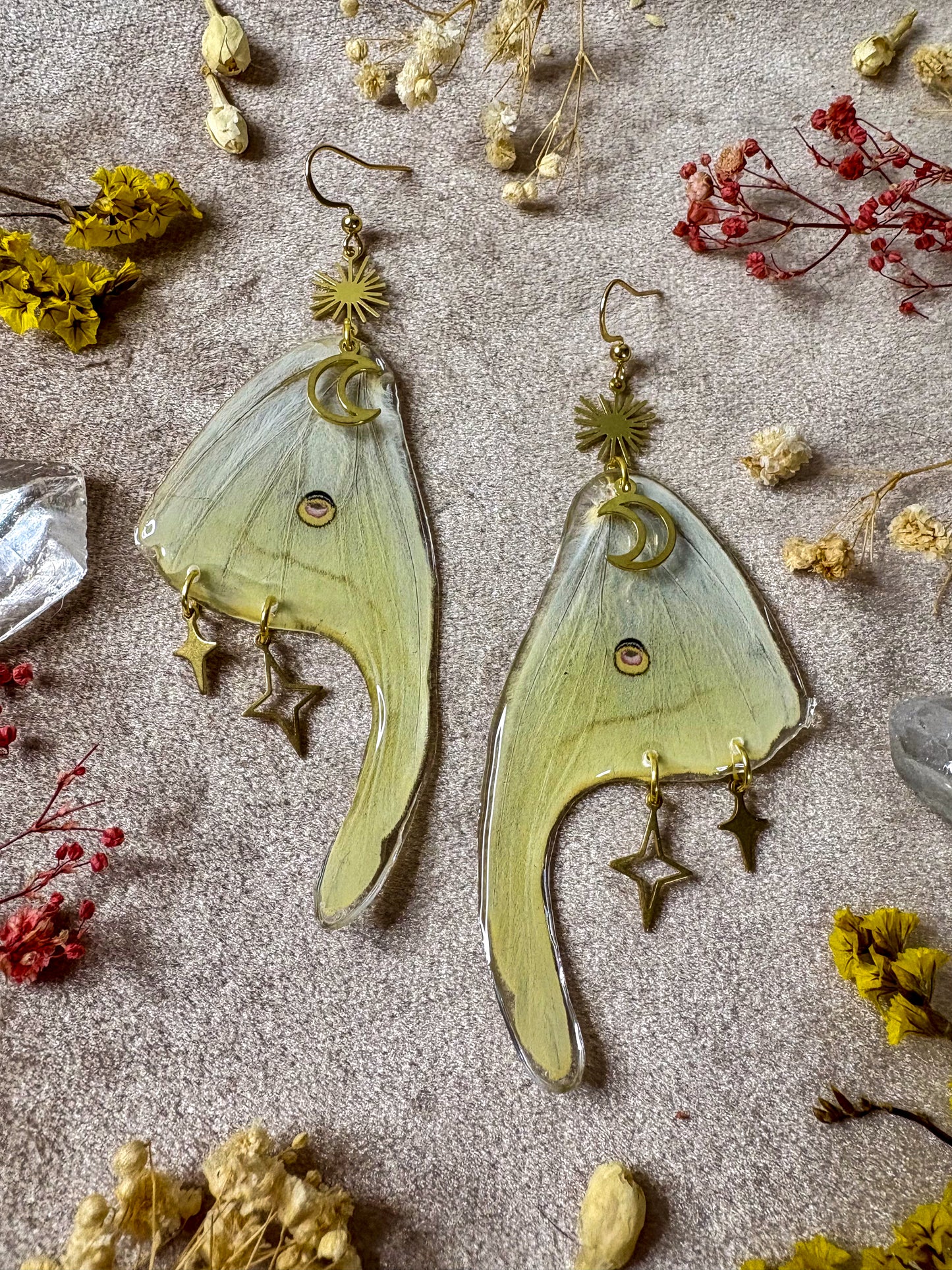 Luna Moth Tail Earrings