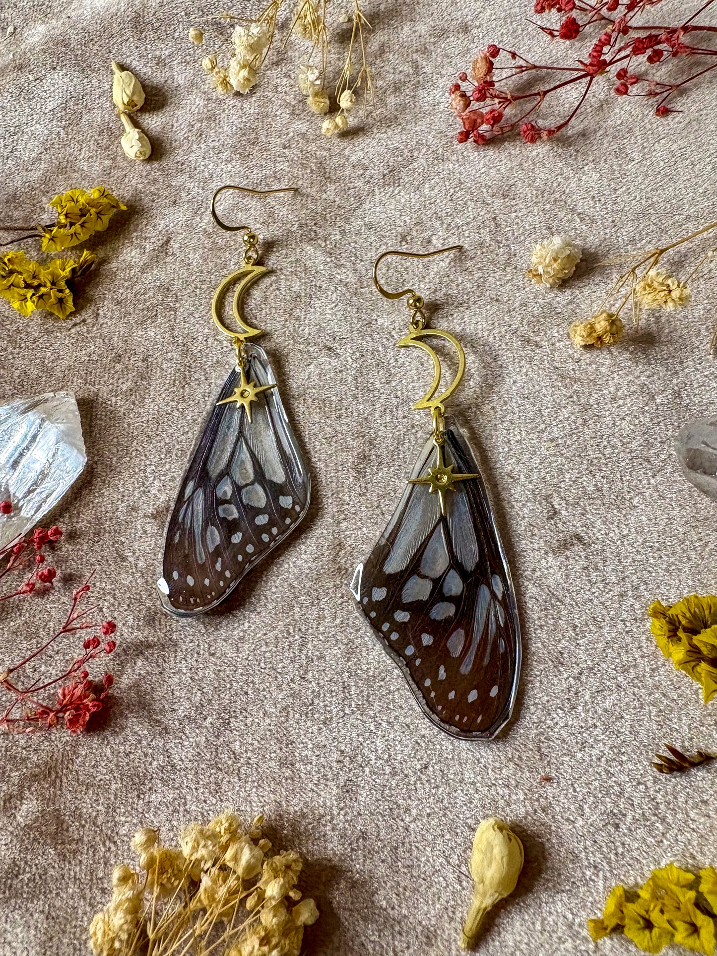 Glassy Tiger Butterfly (Top) Wing Earrings