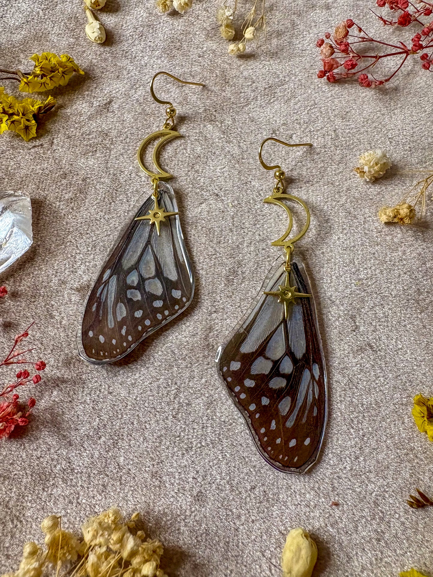 Glassy Tiger Butterfly (Top) Wing Earrings