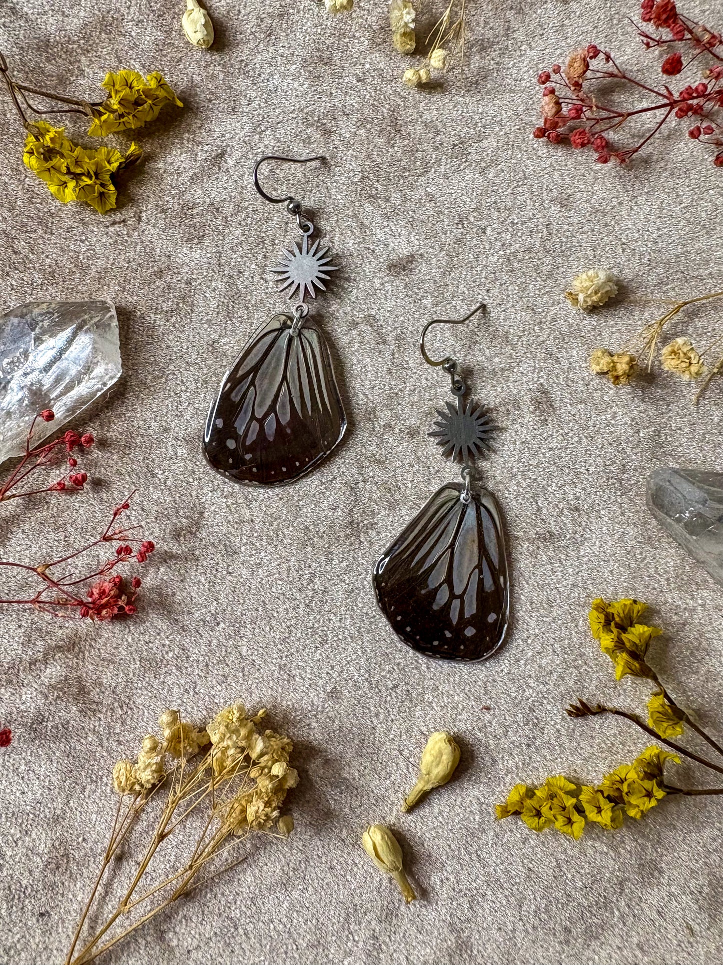 Glassy Tiger Butterfly (Bottom) Wing Earrings