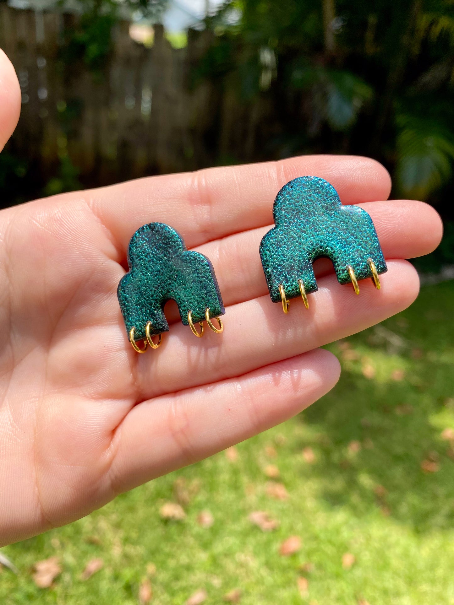 Pierced Color Shift Arch Stud Earrings