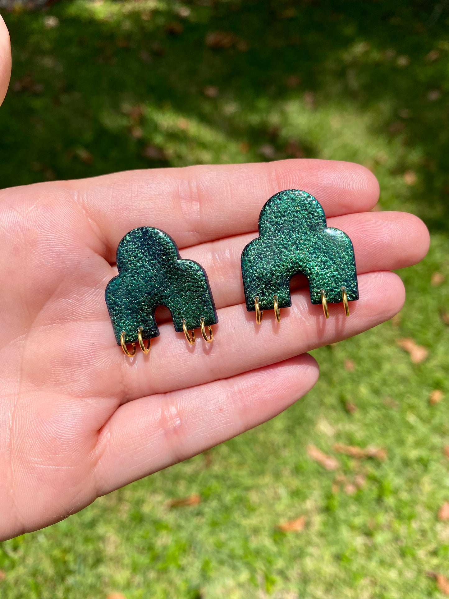 Pierced Color Shift Arch Stud Earrings