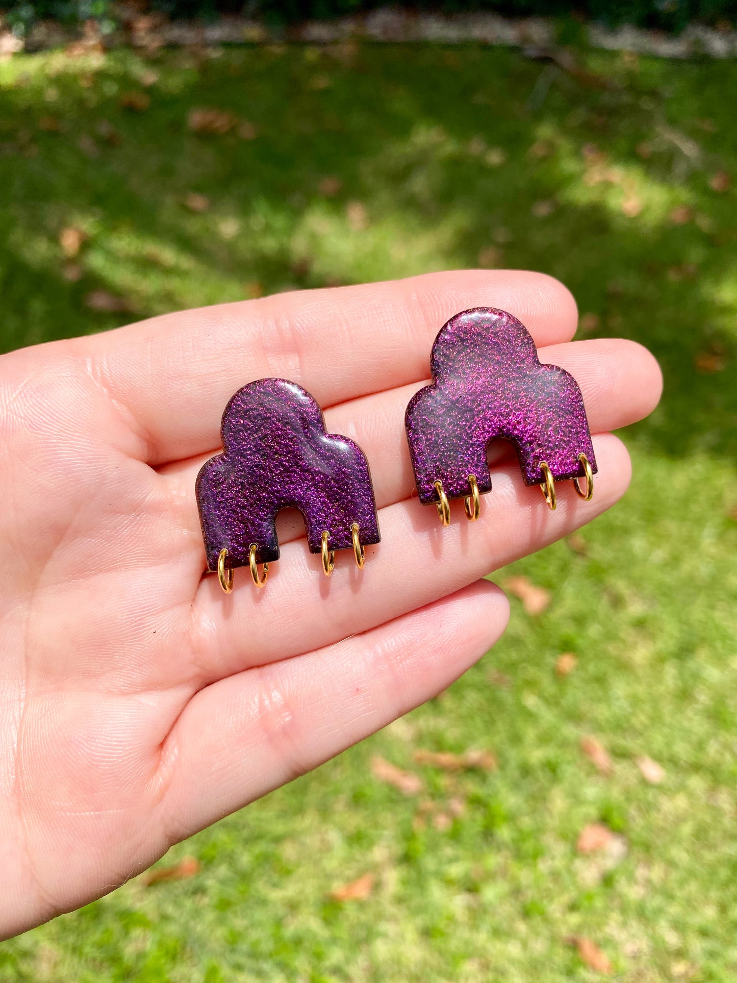 Pierced Color Shift Arch Stud Earrings